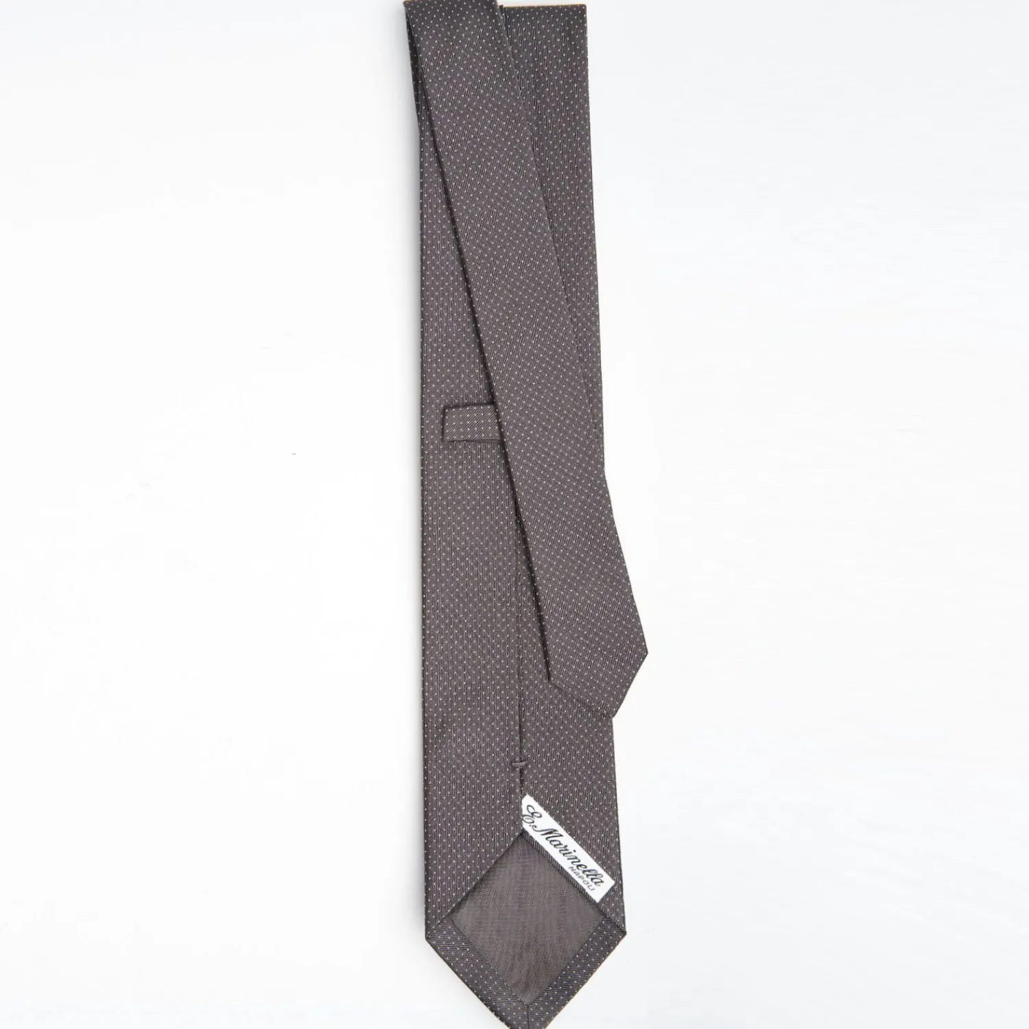 Dark Grey Ceremonial Jacquard Silk Tie - Small Polka Dot Pattern>E.Marinella Store