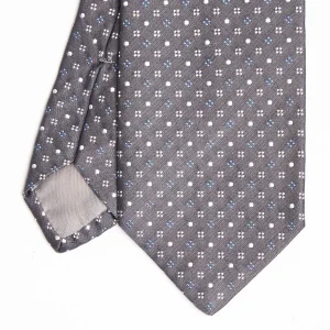 Dark Grey Cerimonial Silk Satin Tie Small Geometric Pattern>E.Marinella Cheap