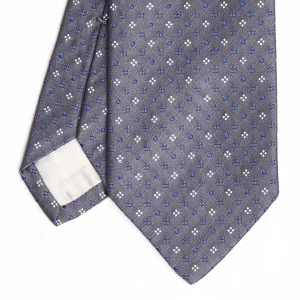 Dark Grey Cerimonial Silk Satin Tie Small Geometric Pattern>E.Marinella Clearance