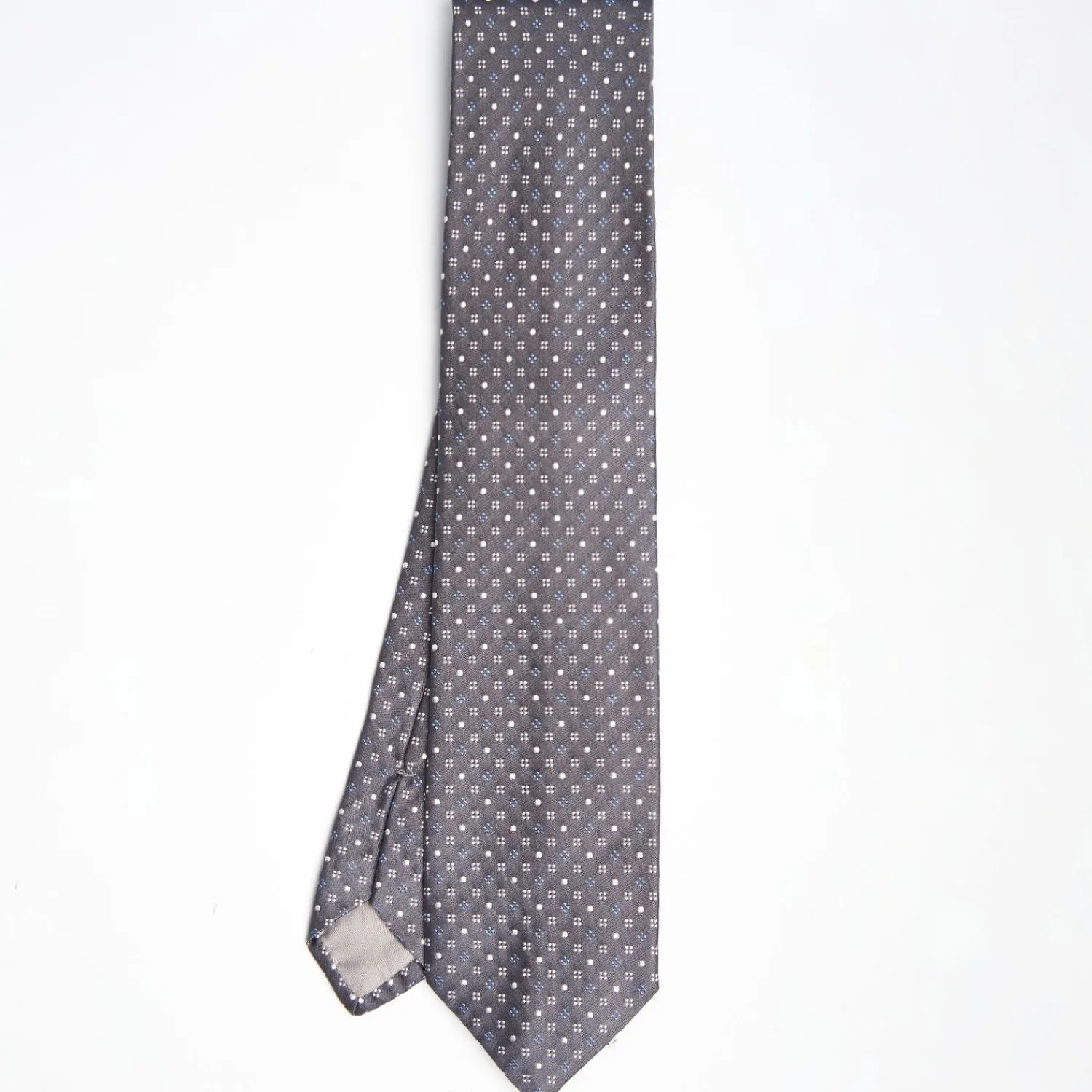 Dark Grey Cerimonial Silk Satin Tie Small Geometric Pattern>E.Marinella Cheap