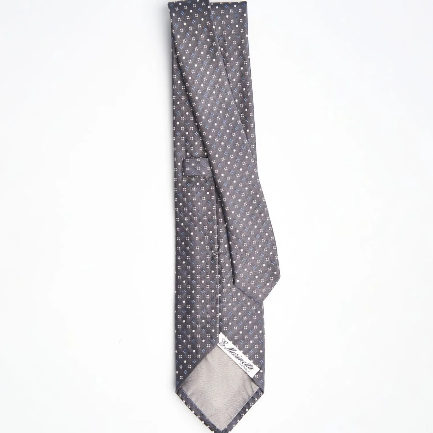 Dark Grey Cerimonial Silk Satin Tie Small Geometric Pattern>E.Marinella Cheap