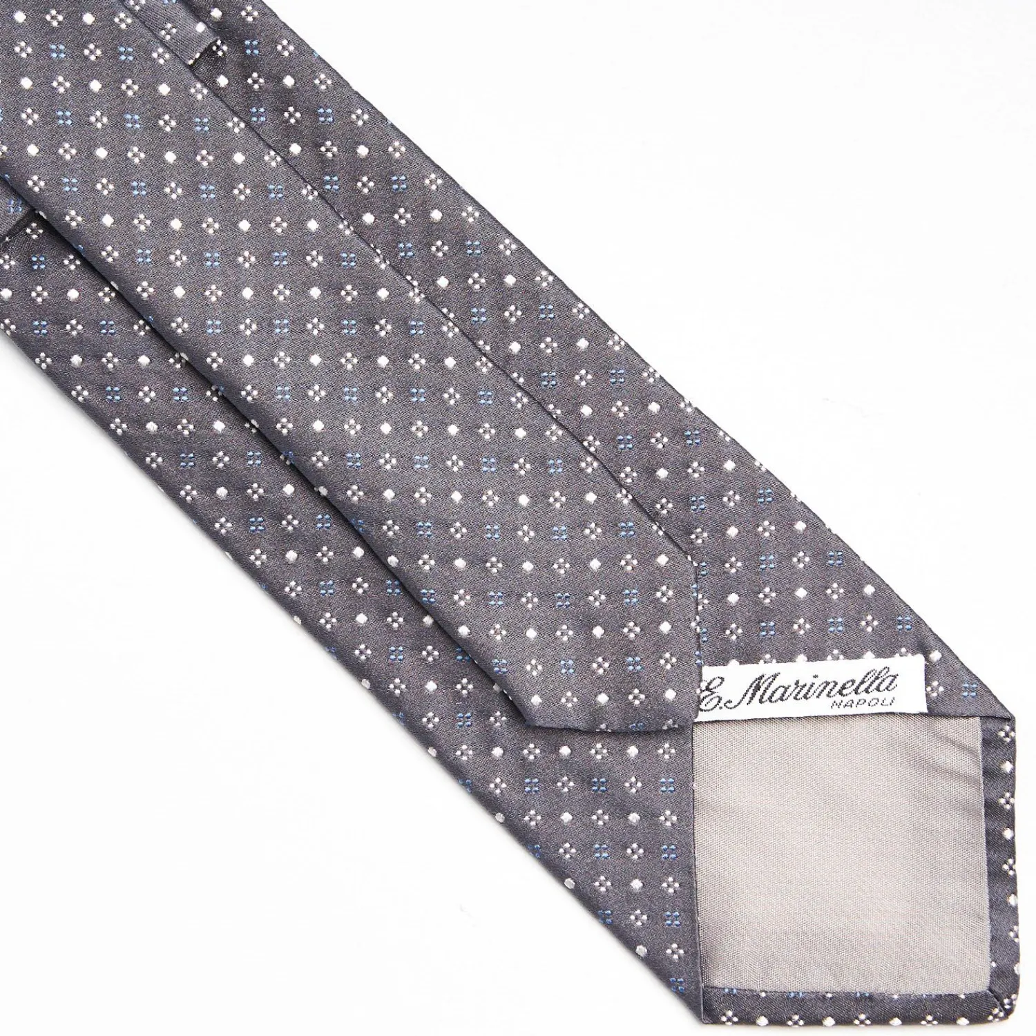 Dark Grey Cerimonial Silk Satin Tie Small Geometric Pattern>E.Marinella Cheap