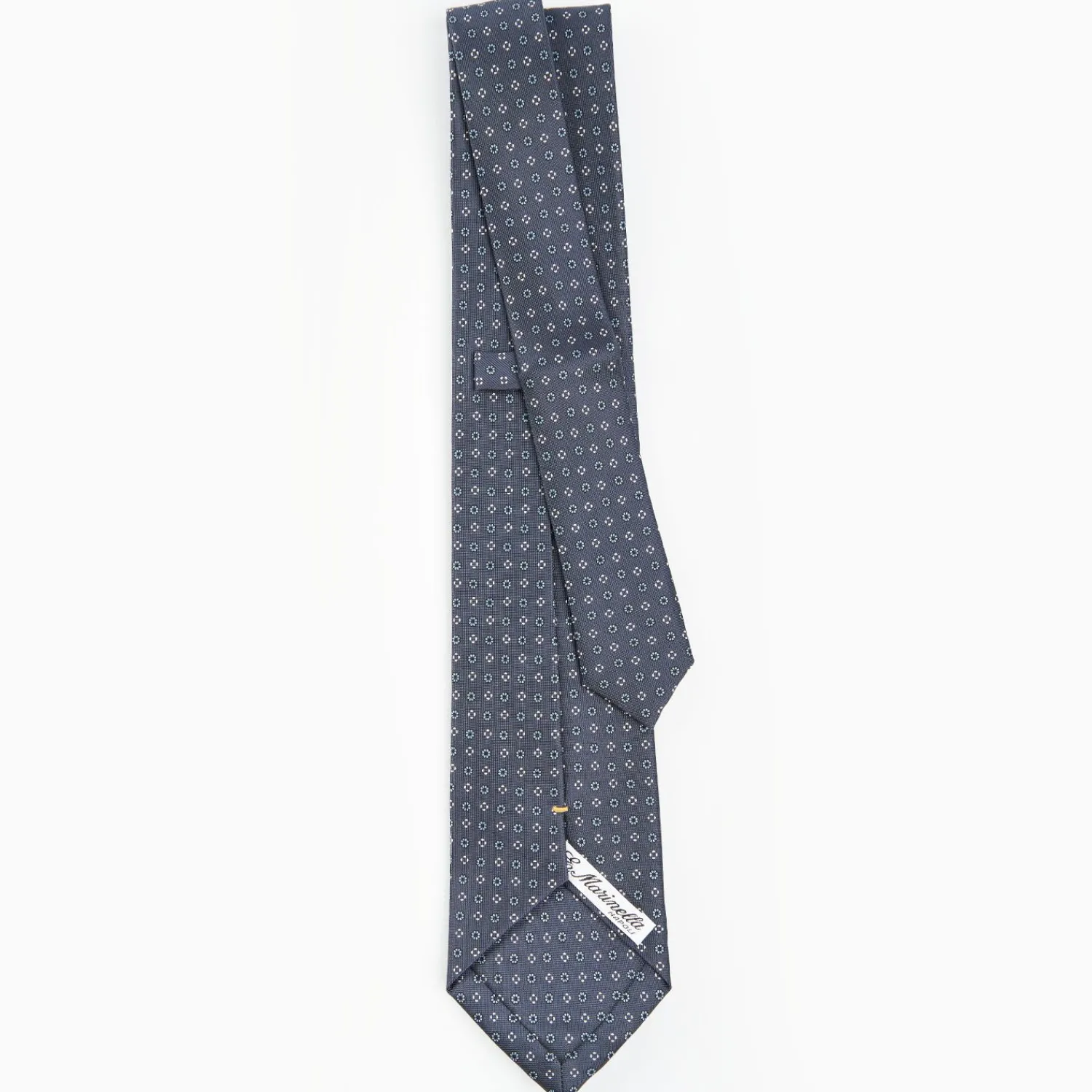 Dark Grey Extra Long Sartorial Silk Tie - Small Flower Pattern>E.Marinella Cheap