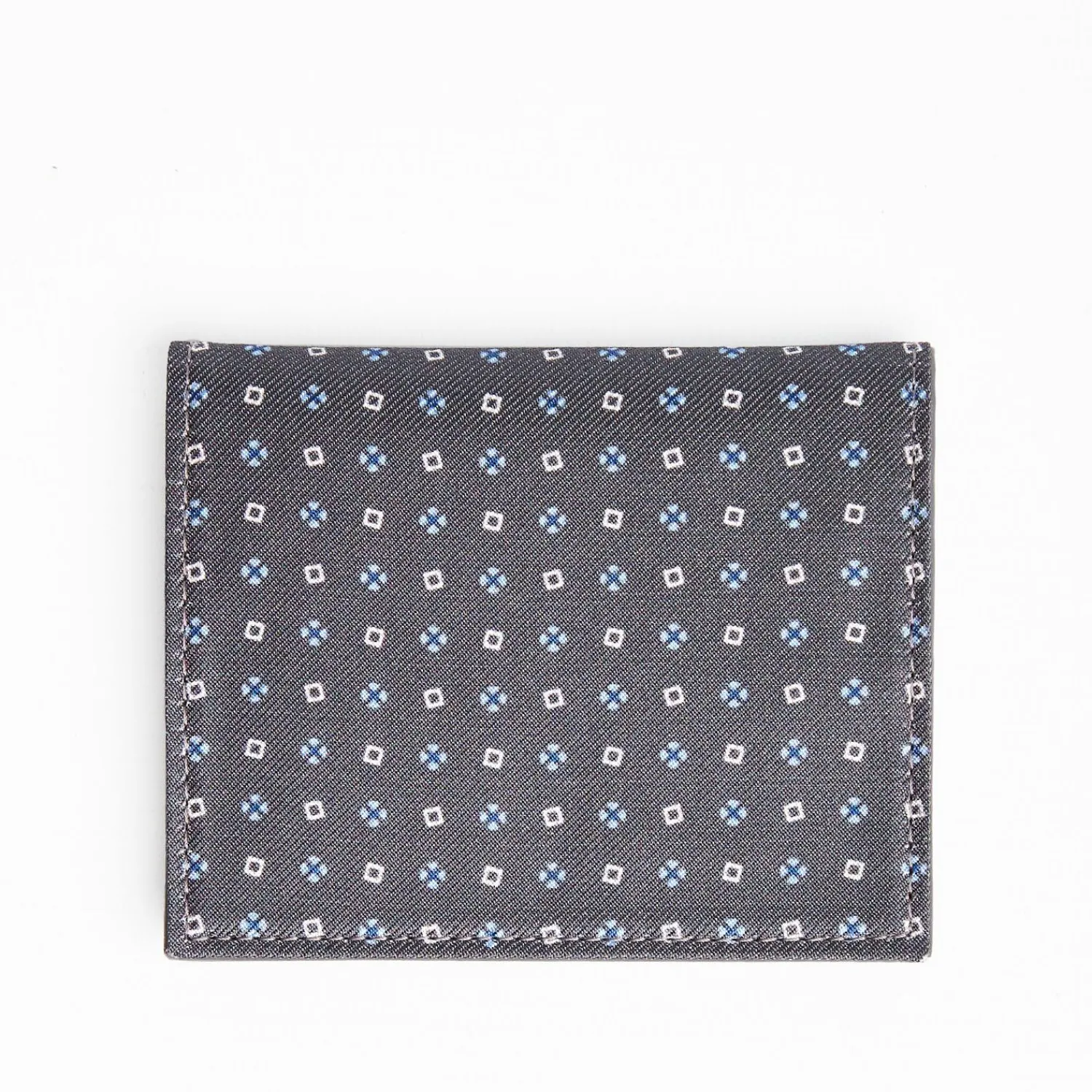 Dark Grey Leather Folding Card Holder - 10 Compartments>E.Marinella New