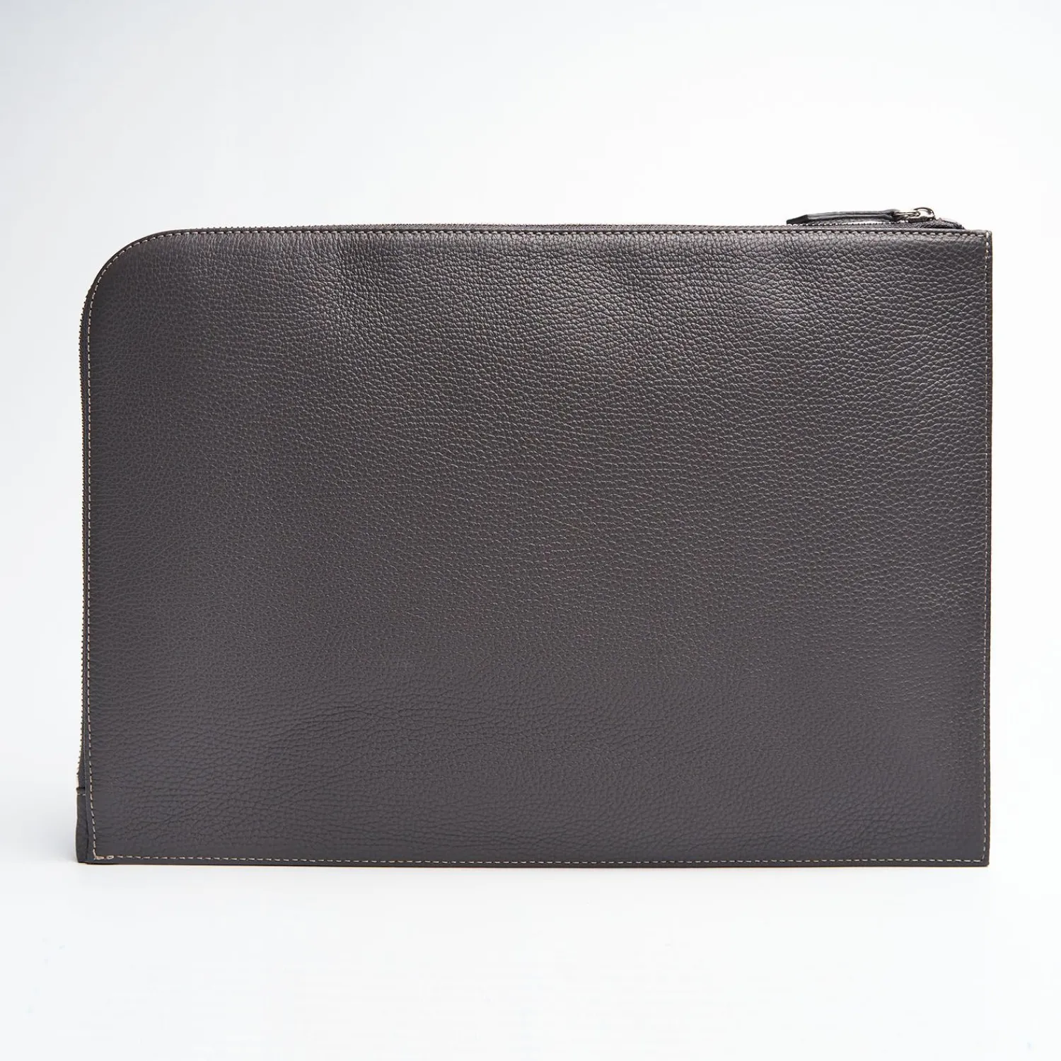 Dark Grey Leather Portfolio With Strap>E.Marinella Sale