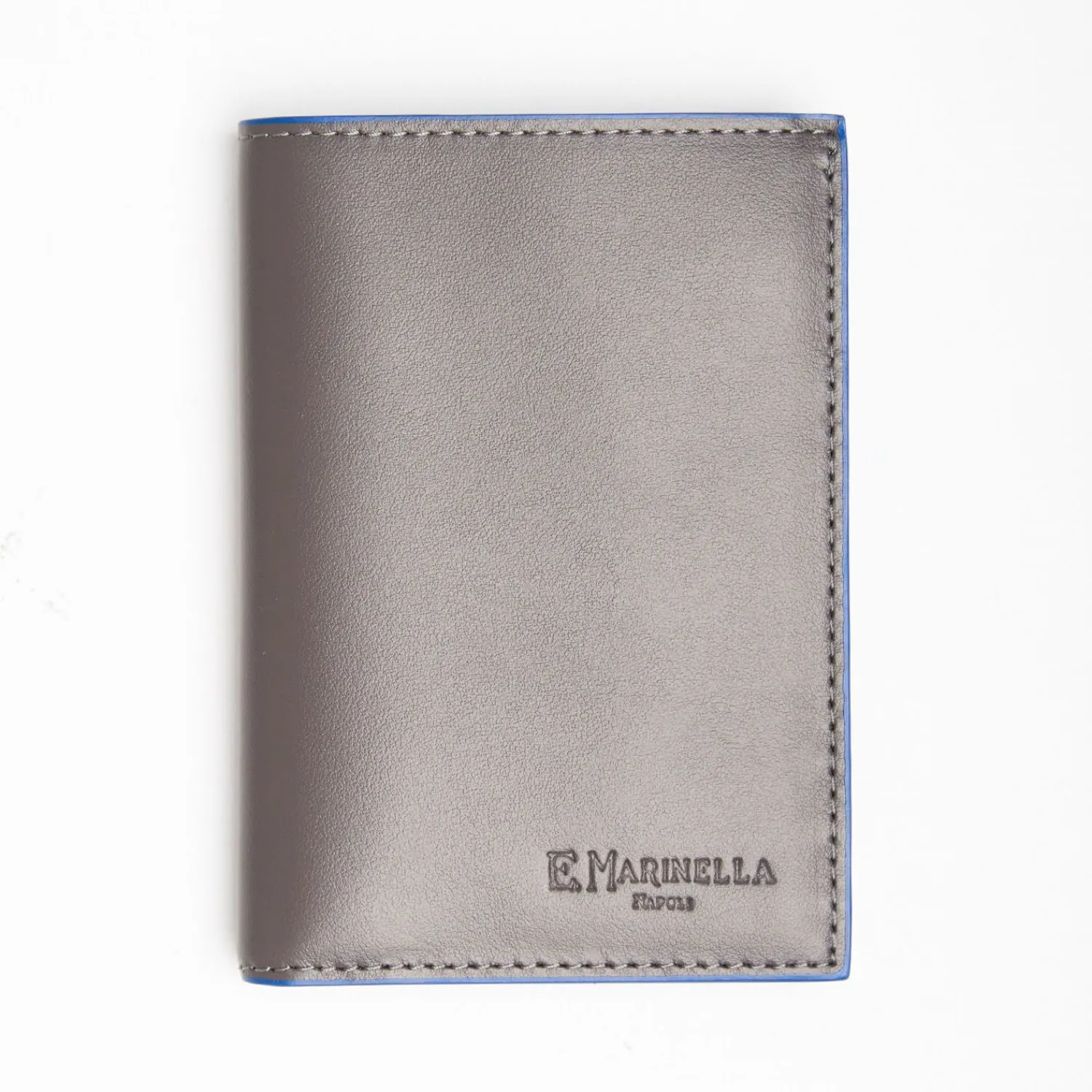 Dark Grey Leather Vertical Wallet>E.Marinella Outlet