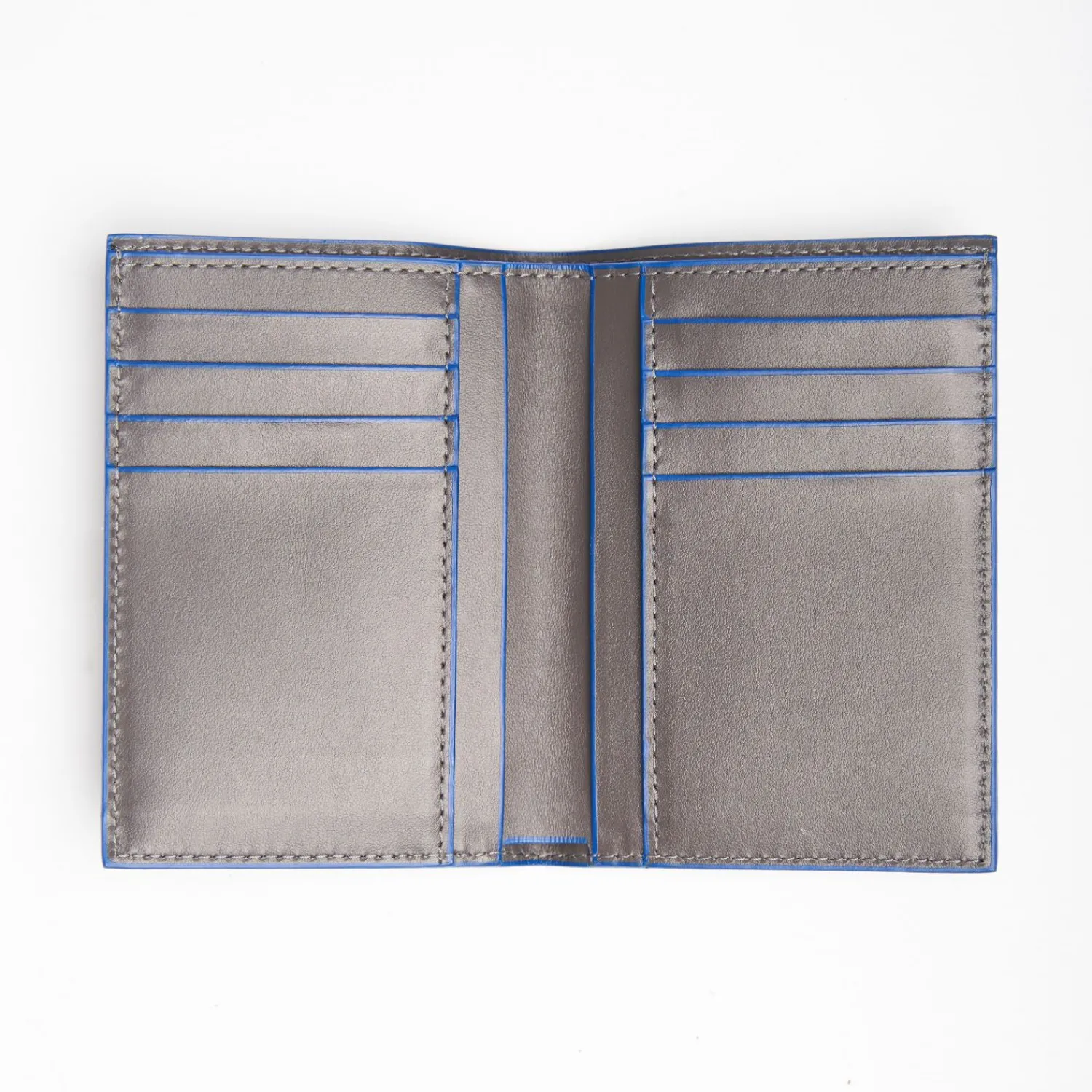 Dark Grey Leather Vertical Wallet>E.Marinella Outlet