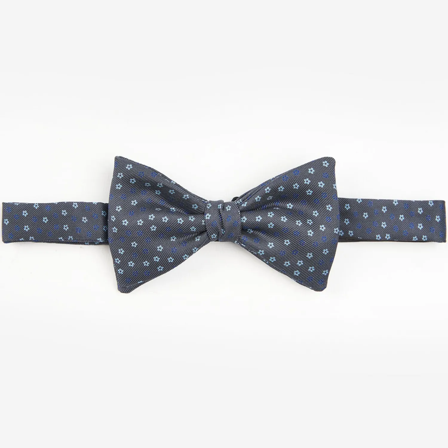 Dark Grey Pre-Knotted Silk Bowtie- Small Flower Pattern>E.Marinella Fashion