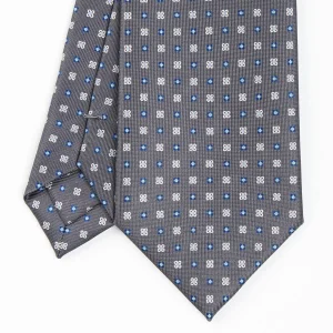 Dark Grey Sartorial Classic Tie - Small Flower Pattern>E.Marinella Clearance