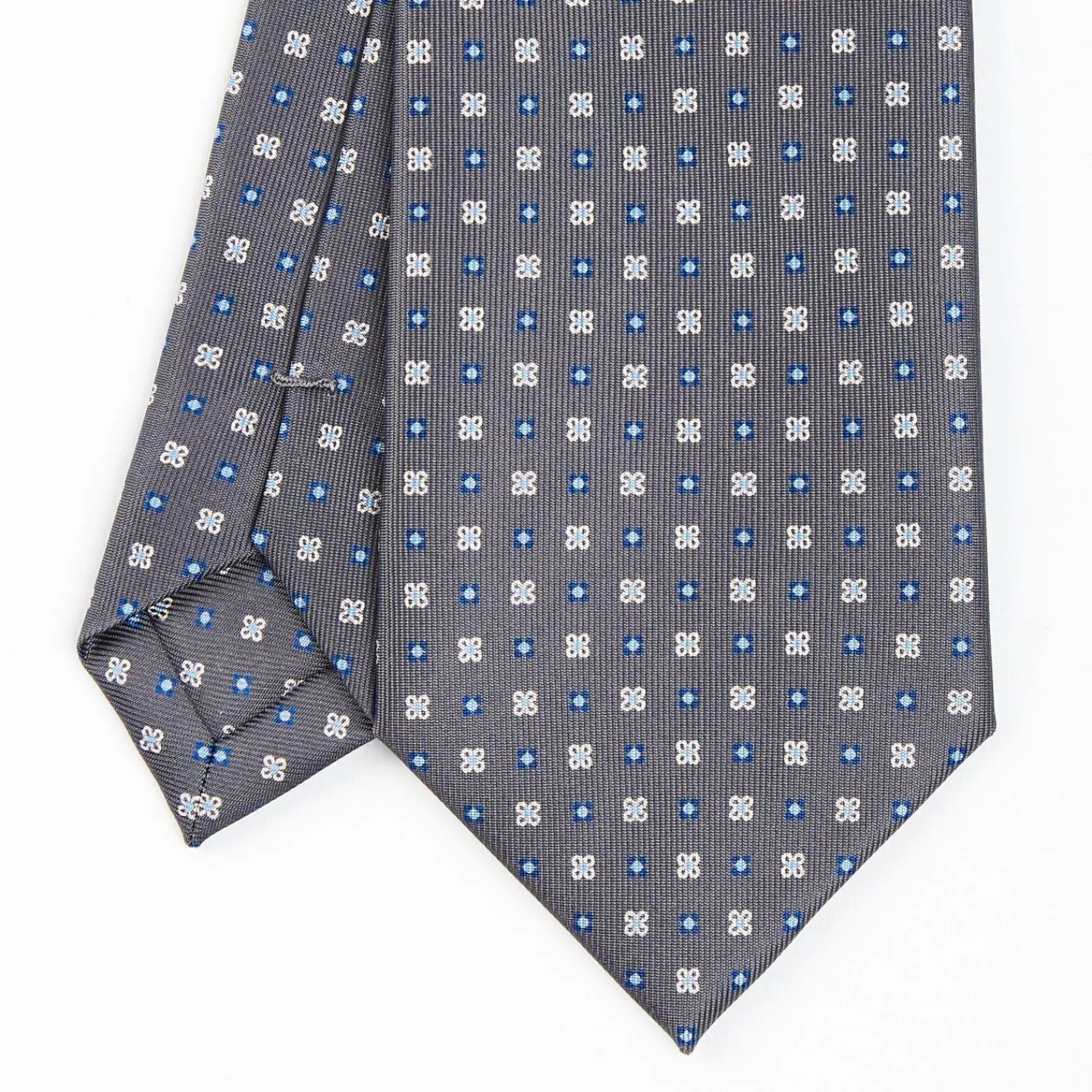 Dark Grey Sartorial Classic Tie - Small Flower Pattern>E.Marinella Clearance