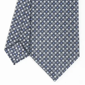 Dark Grey Sartorial Classic Silk Tie - Small Flower Designs>E.Marinella Cheap