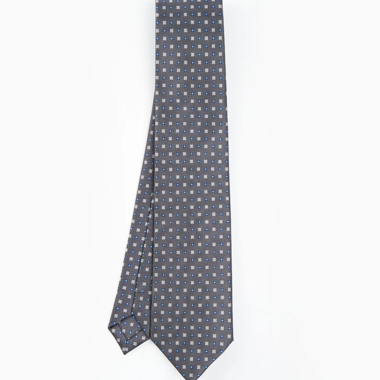 Dark Grey Sartorial Classic Tie - Small Flower Pattern>E.Marinella Clearance