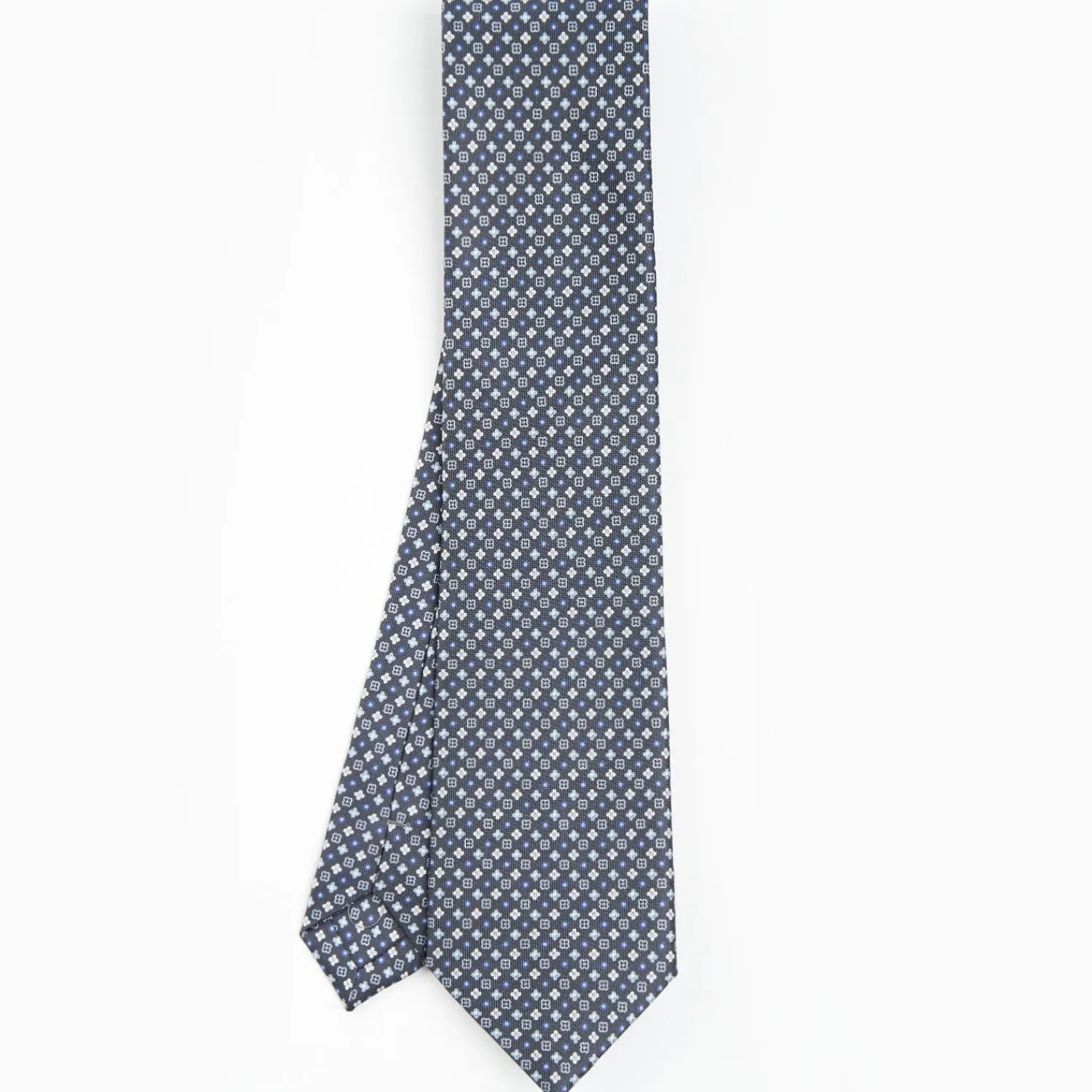 Dark Grey Sartorial Classic Silk Tie - Small Flower Designs>E.Marinella Cheap