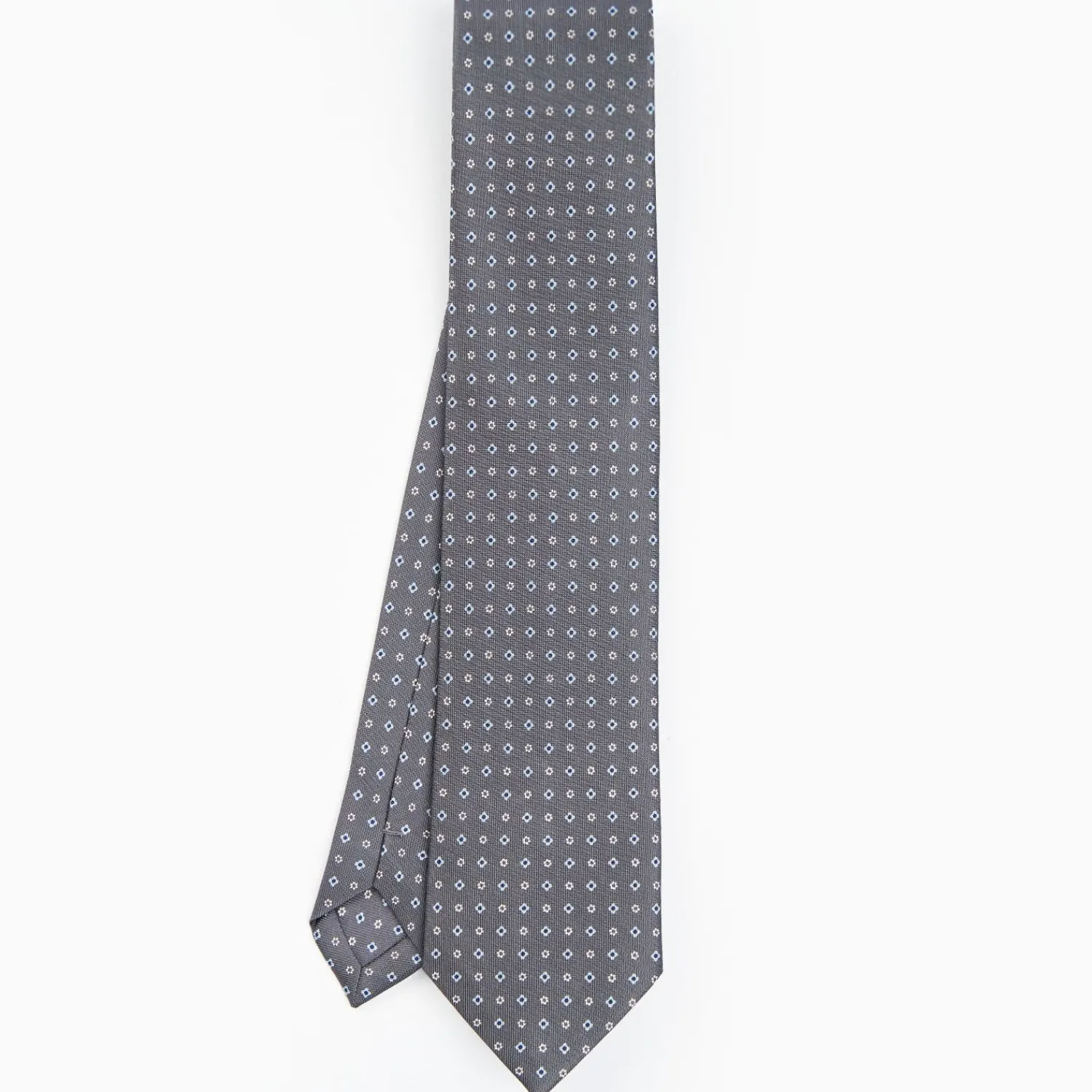Dark Grey Sartorial Classic Silk Tie - Small Flower Designs>E.Marinella Best Sale