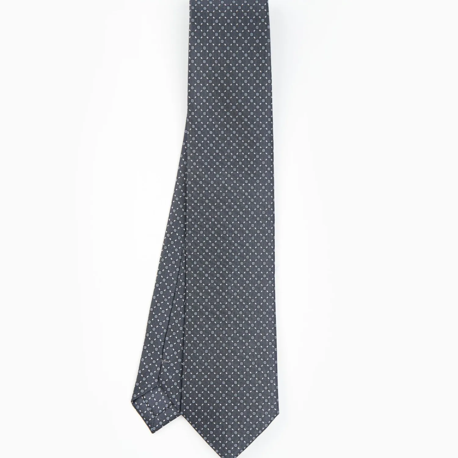 Dark Grey Sartorial Classic Silk Tie - Small Flower Pattern>E.Marinella Best