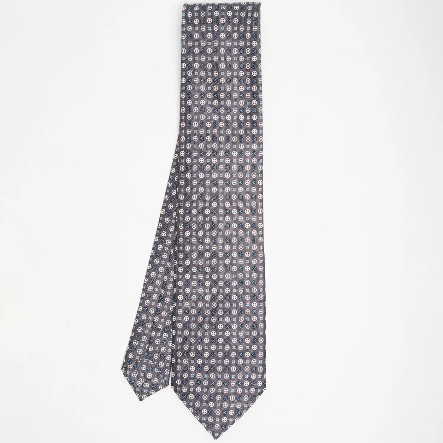 Dark Grey Sartorial Classic Silk Tie Small Flower Pattern>E.Marinella Online