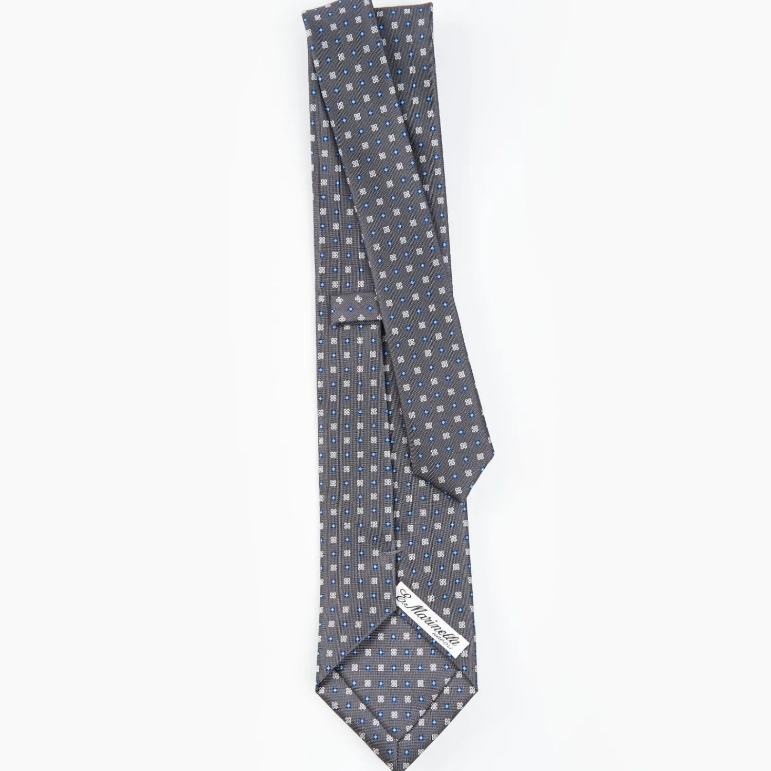 Dark Grey Sartorial Classic Tie - Small Flower Pattern>E.Marinella Clearance