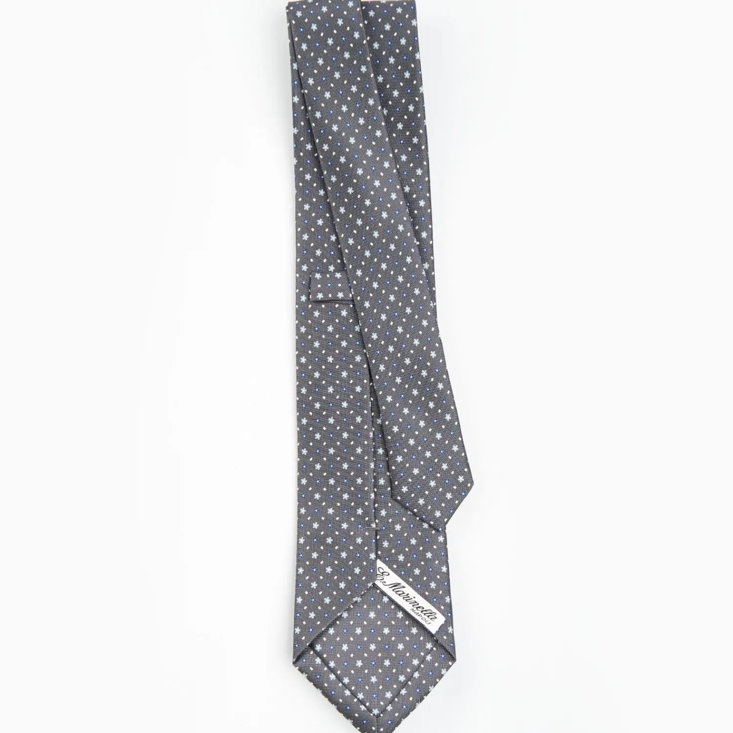 Dark Grey Sartorial Classic Silk Tie - Small Flower Pattern>E.Marinella Sale