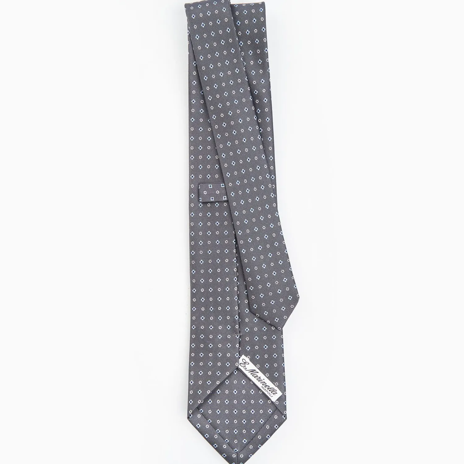 Dark Grey Sartorial Classic Silk Tie - Small Flower Designs>E.Marinella Best Sale