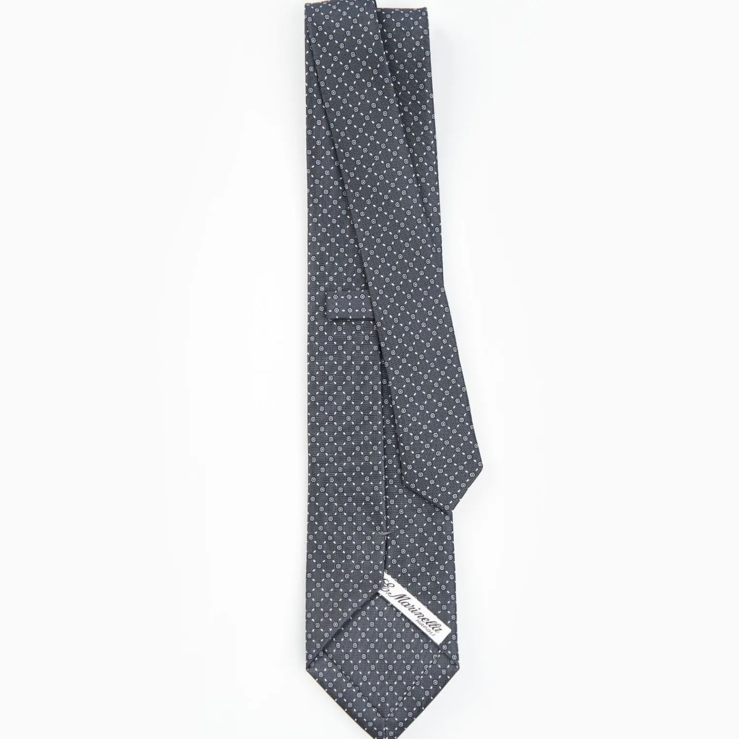 Dark Grey Sartorial Classic Silk Tie - Small Flower Pattern>E.Marinella Best