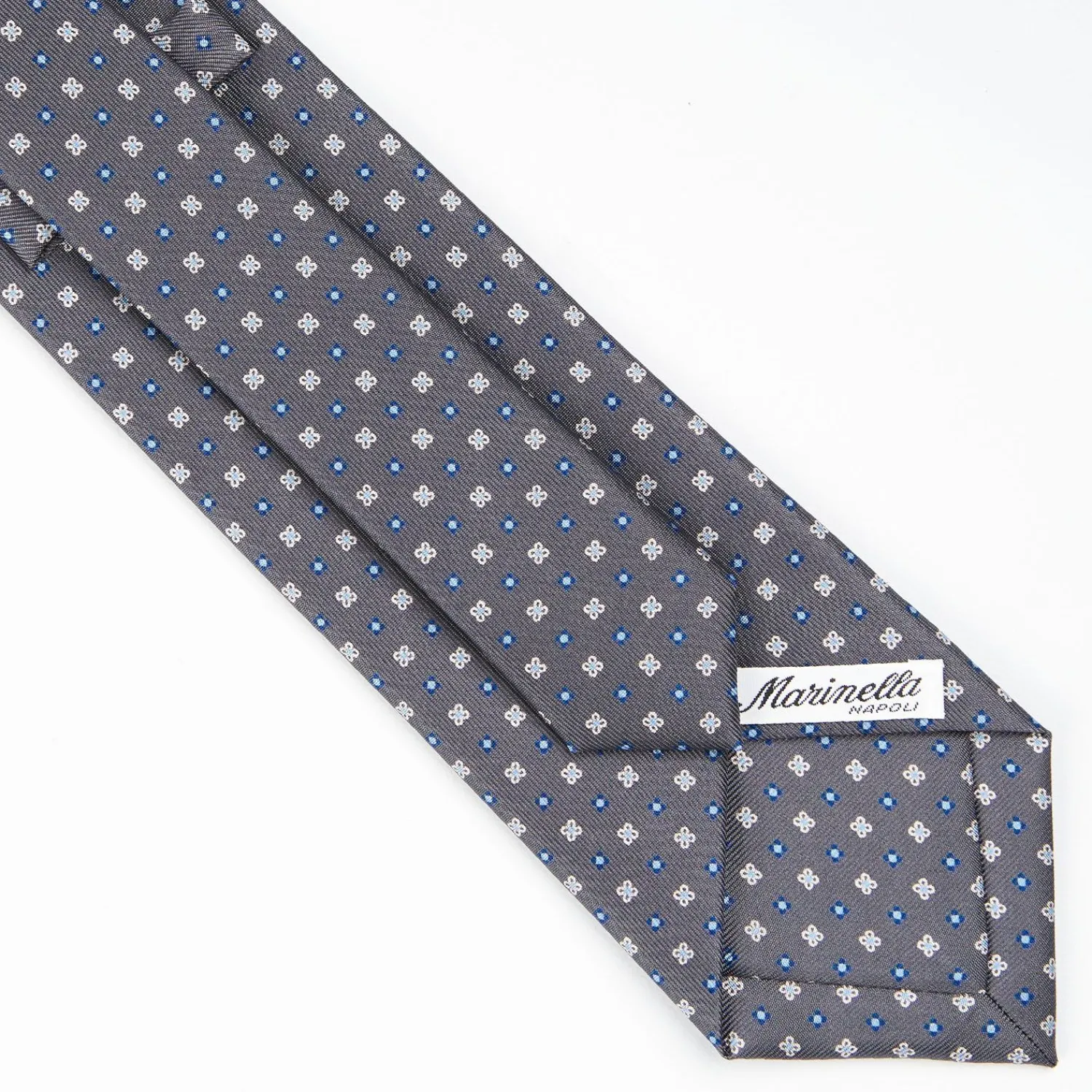 Dark Grey Sartorial Classic Tie - Small Flower Pattern>E.Marinella Clearance