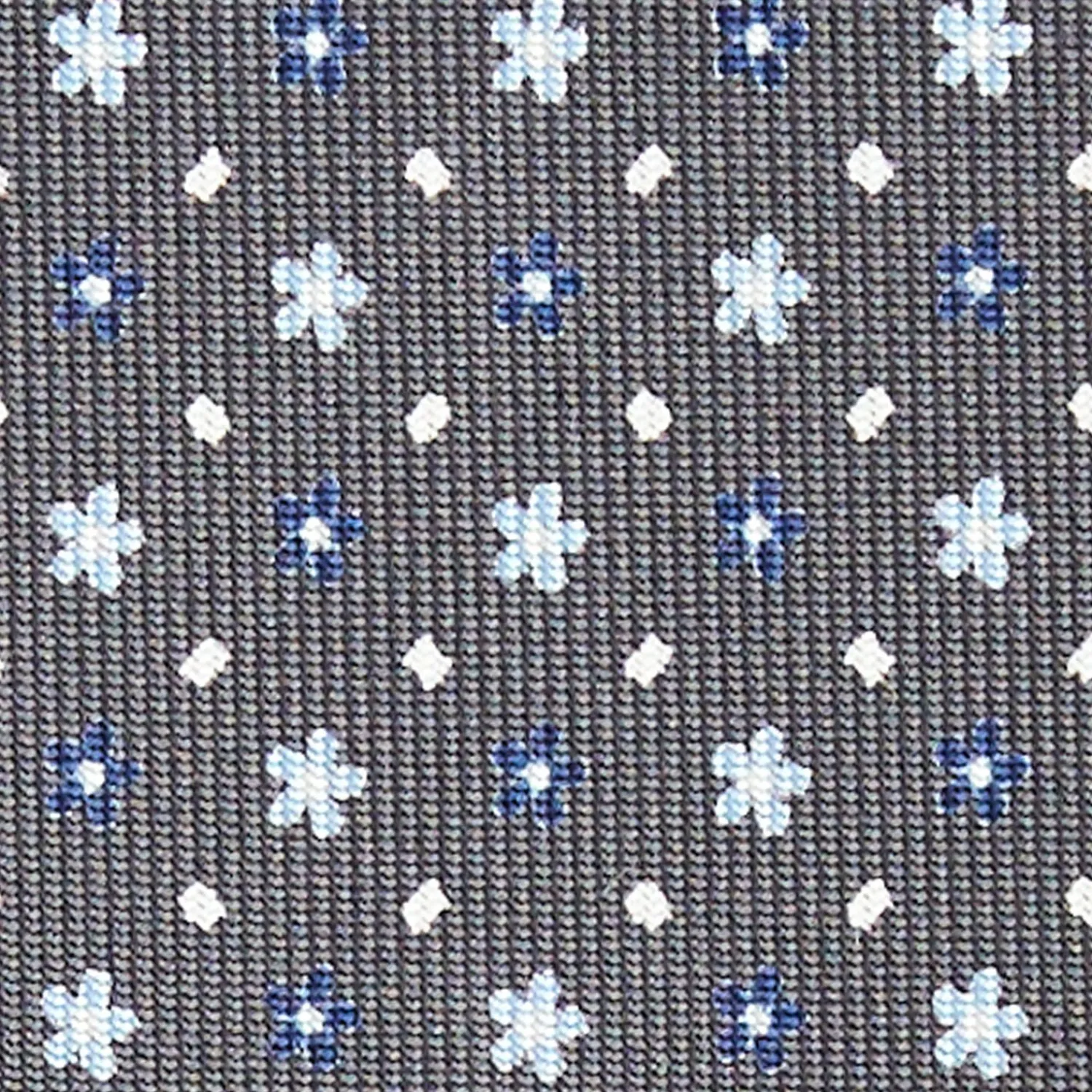 Dark Grey Sartorial Classic Silk Tie - Small Flower Pattern>E.Marinella Sale