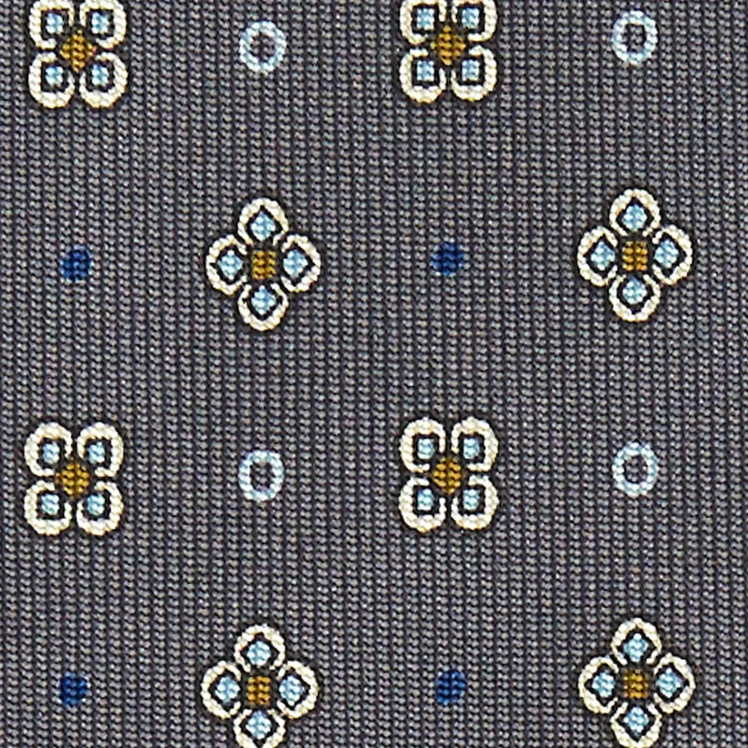 Dark Grey Sartorial Classic Silk Tie Large Flower Pattern>E.Marinella Outlet