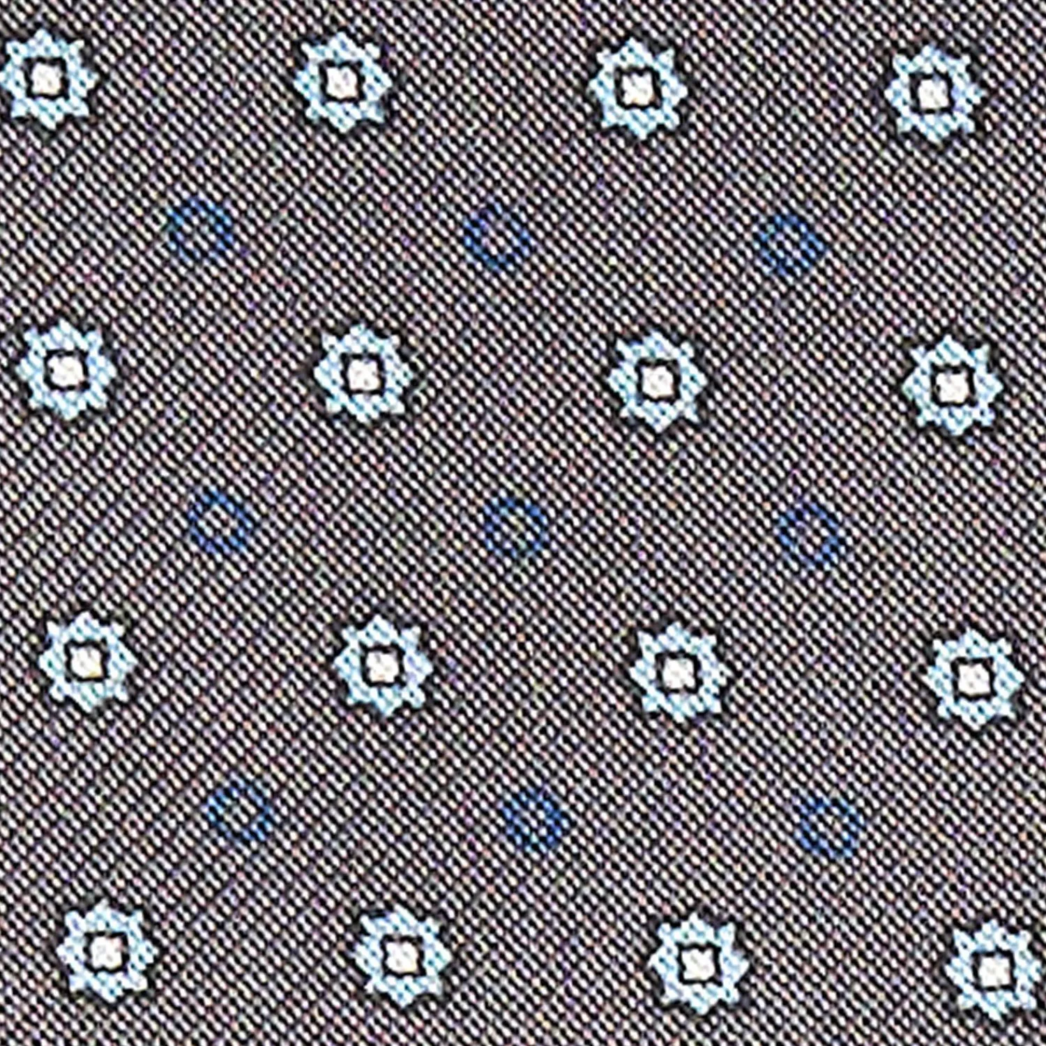 Dark Grey Silk Ascot Tie - Small Flower Designs>E.Marinella Cheap