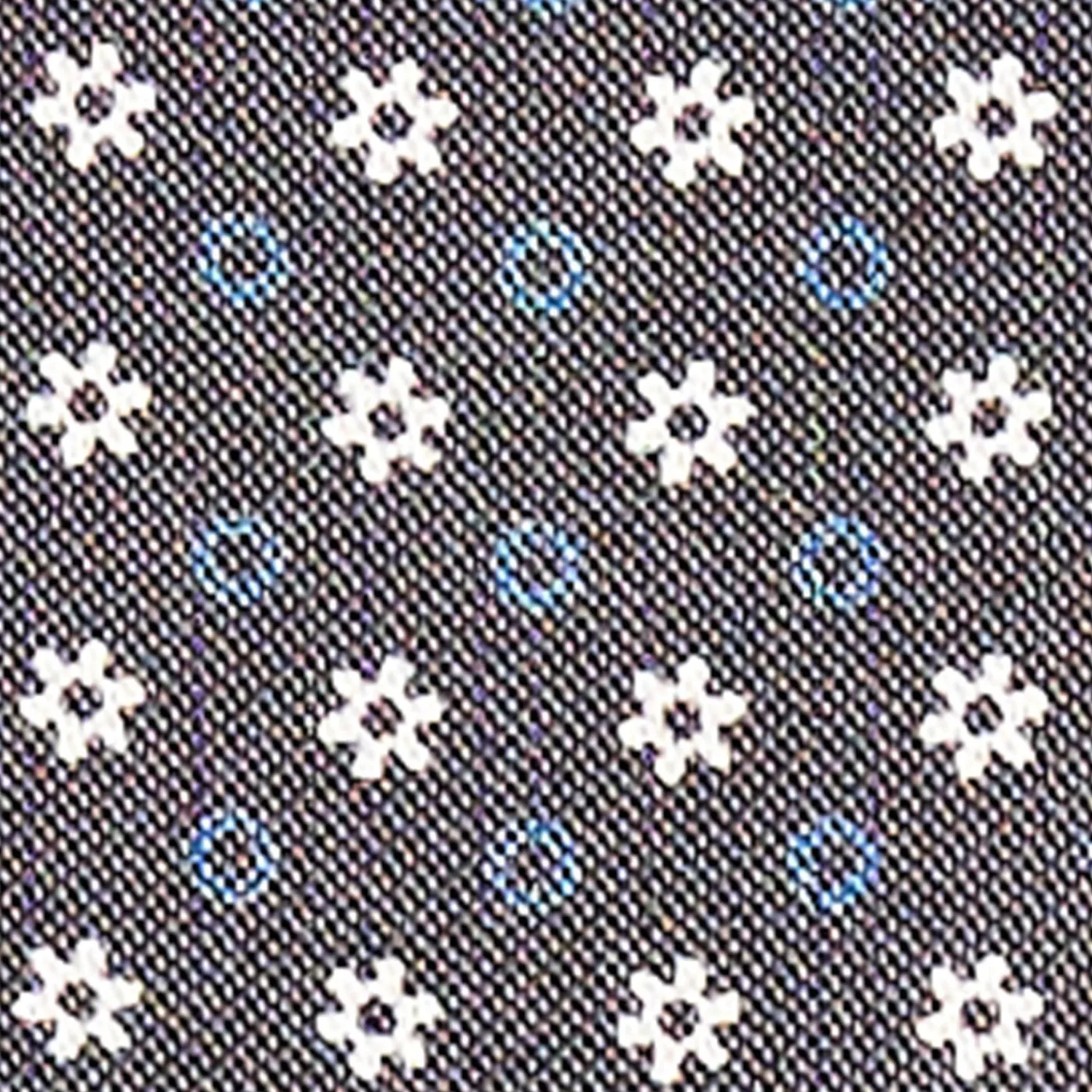 Dark Grey Silk Ascot Tie - Small Flower Designs>E.Marinella Hot