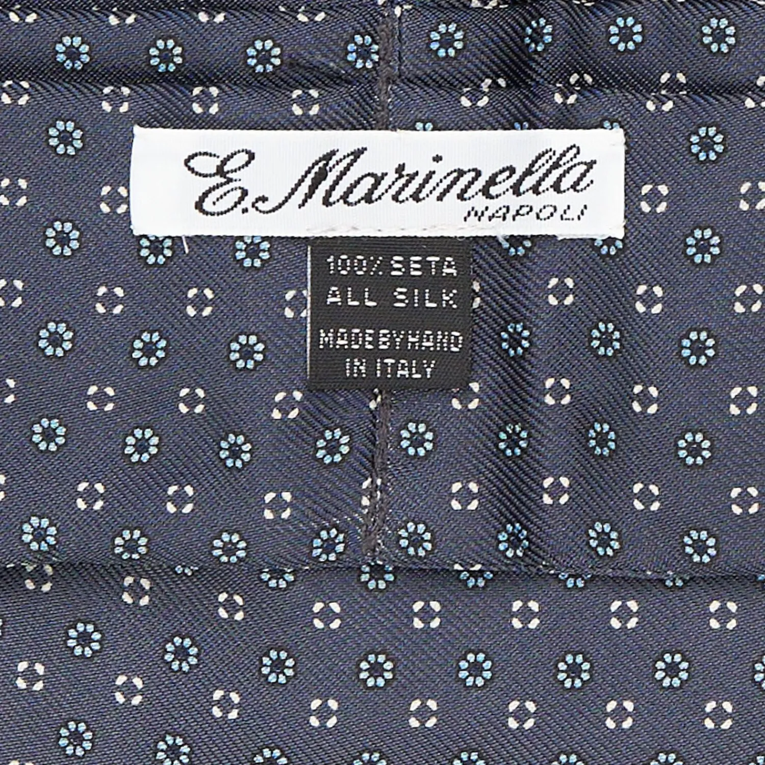 Dark Grey Silk Ascot Tie - Small Flower Pattern>E.Marinella Cheap