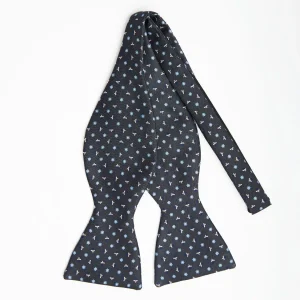 Dark Grey Silk Bowtie To Self-Tie - Small Flower Pattern>E.Marinella Cheap
