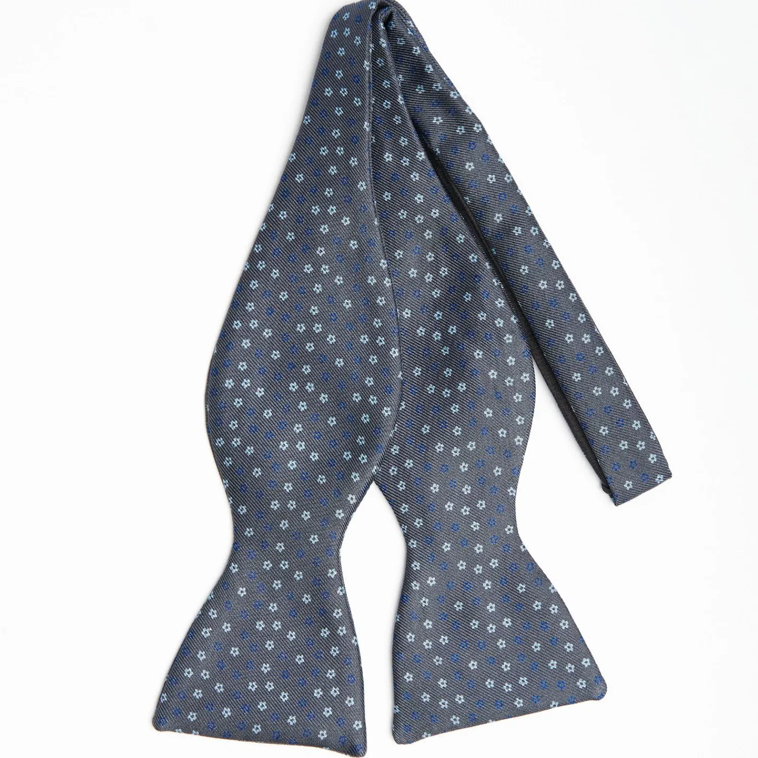 Dark Grey Silk Bowtie To Self-Tie - Small Flower Pattern>E.Marinella Hot