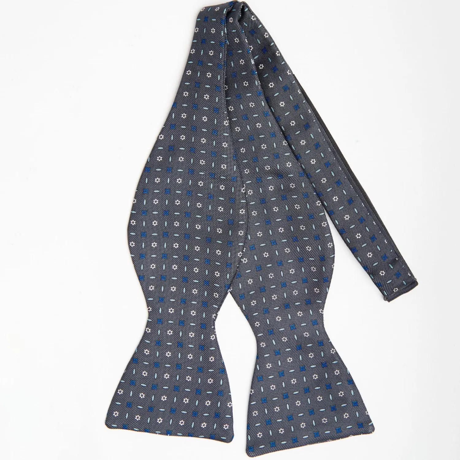 Dark Grey Silk Bowtie To Self-Tie - Small Flower Pattern>E.Marinella Cheap