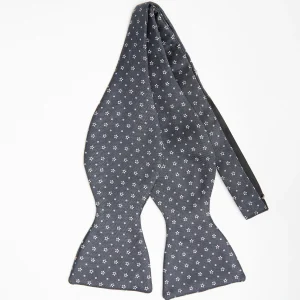 Dark Grey Silk Bowtie To Self-Tie - Small Flower Pattern>E.Marinella Cheap