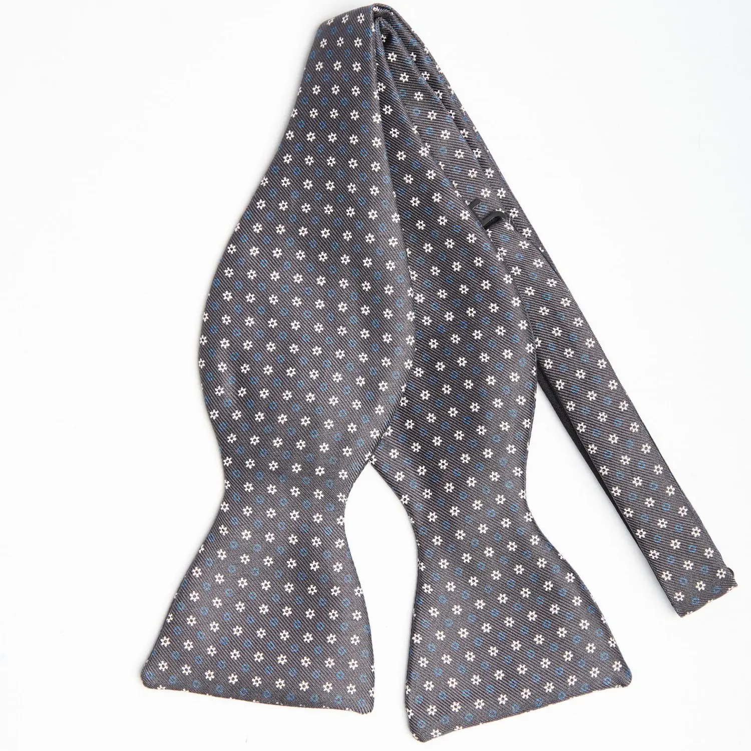 Dark Grey Silk Bowtie To Self-Tie Small Flower Pattern>E.Marinella Cheap