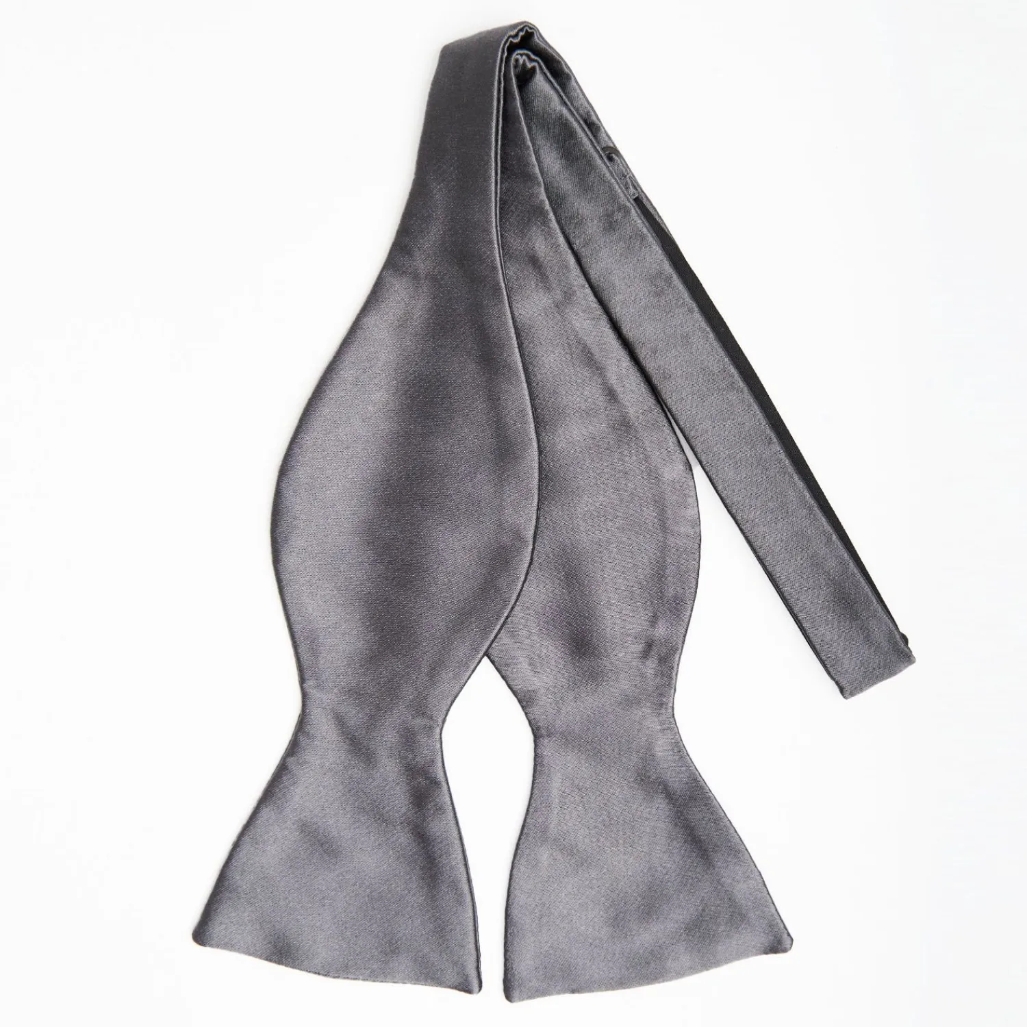 Dark Grey Silk Satin Bowtie To Self-Tie - Solid Color>E.Marinella Clearance
