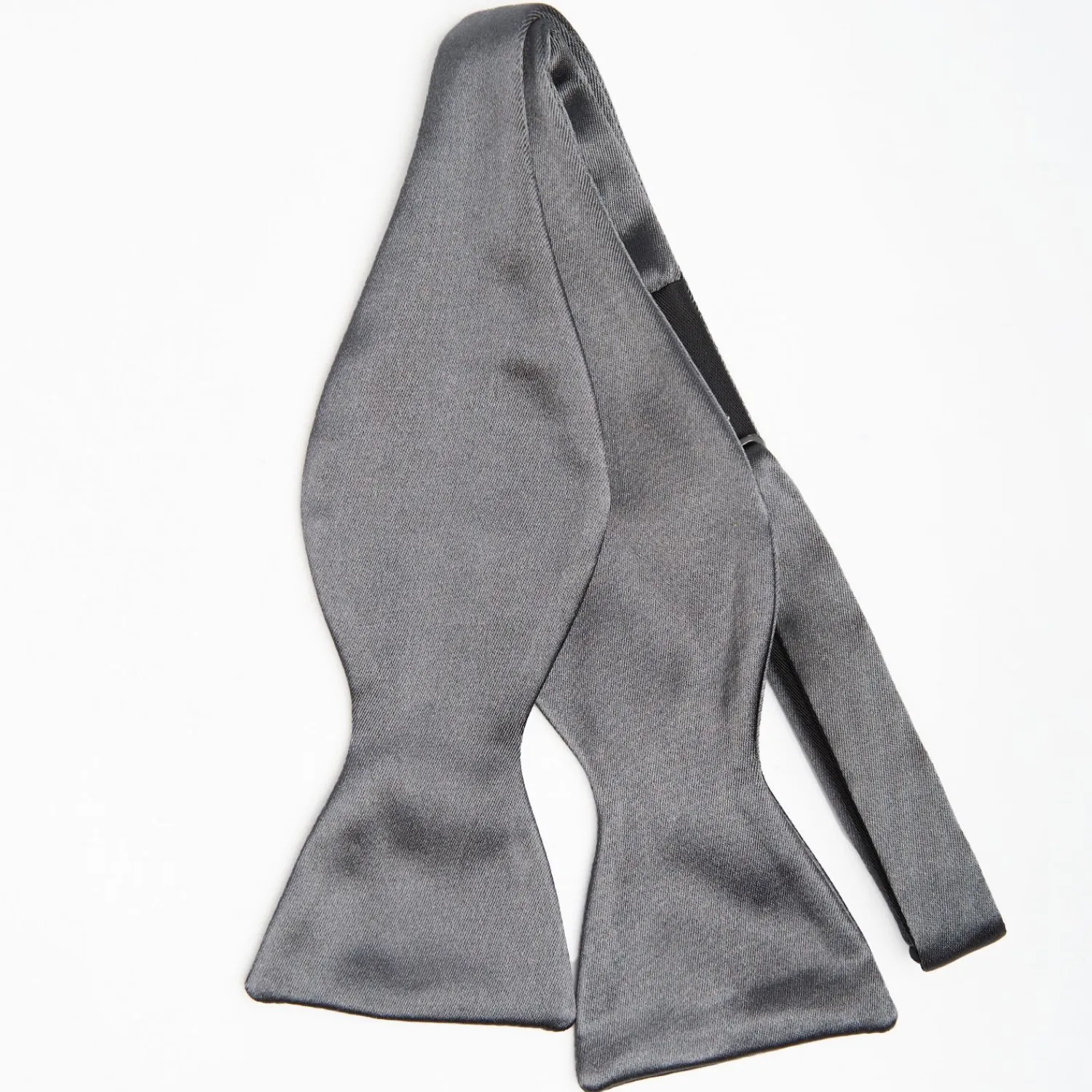 Dark Grey Silk Satin Bowtie To Self-Tie - Solid Color>E.Marinella Store