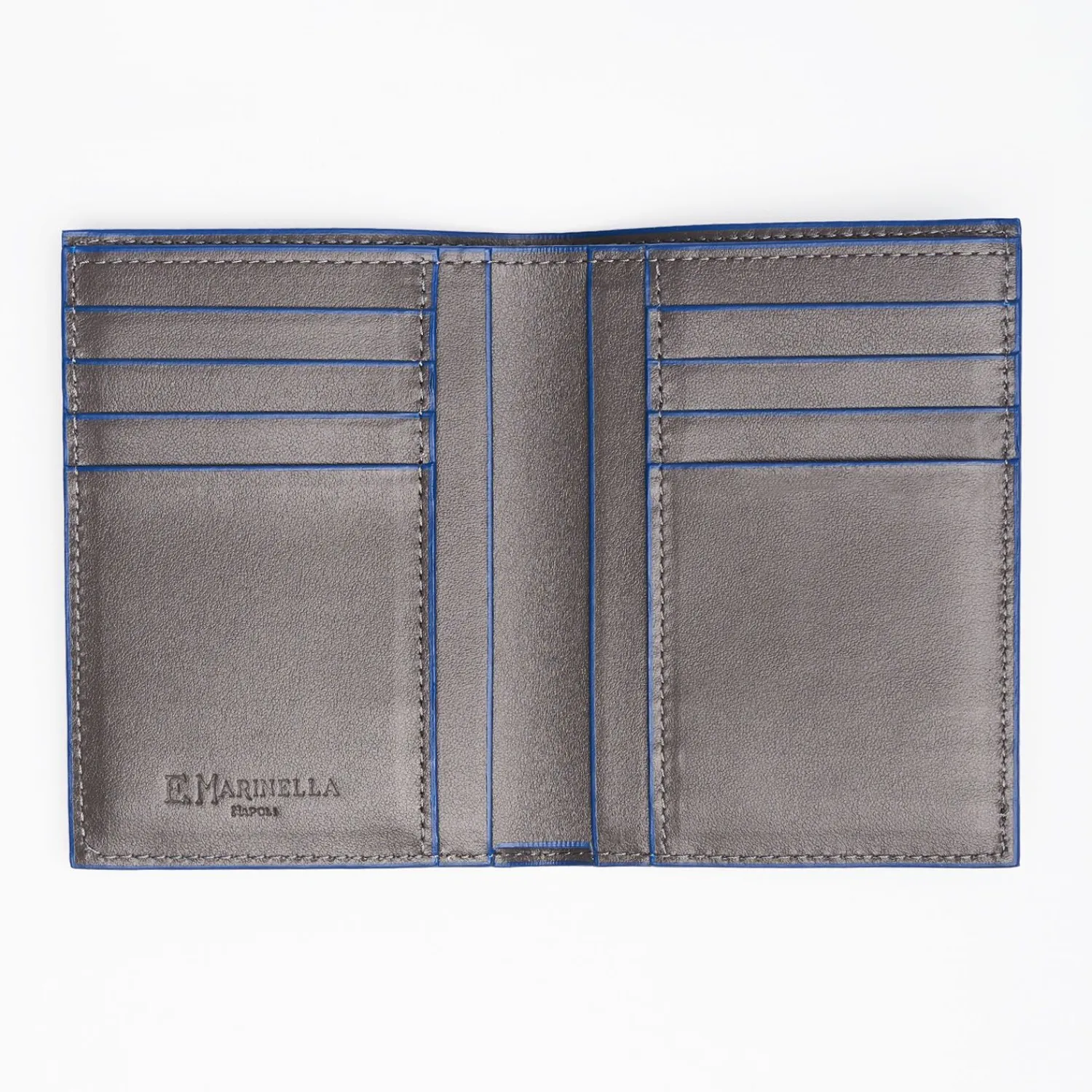 Dark Grey Smooth Leather Vertical Wallet>E.Marinella Hot