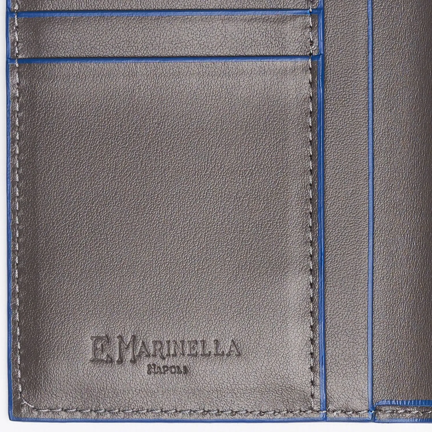 Dark Grey Smooth Leather Vertical Wallet>E.Marinella Hot