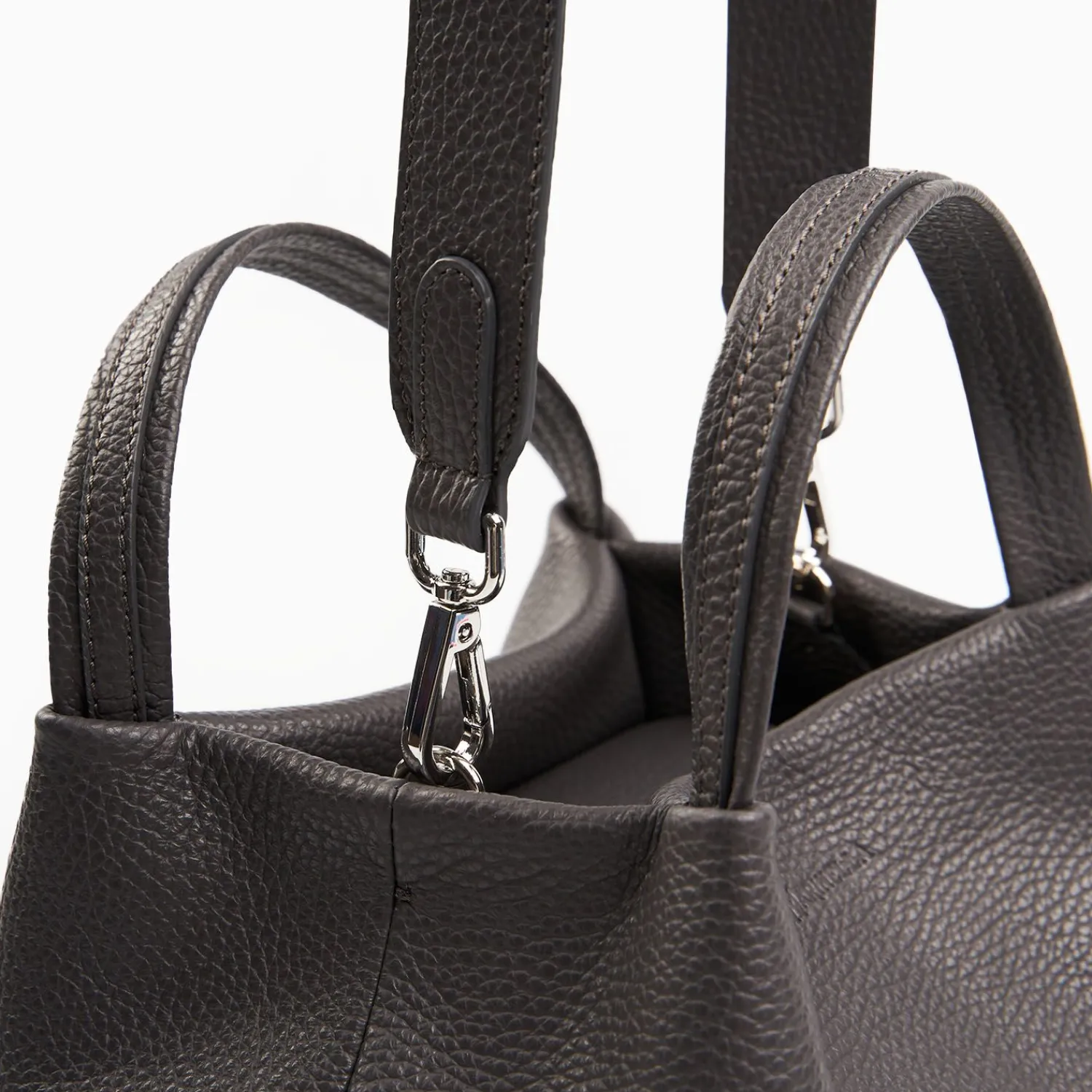 Dark Grey Textured Leather Soft Mini Bag>E.Marinella Cheap