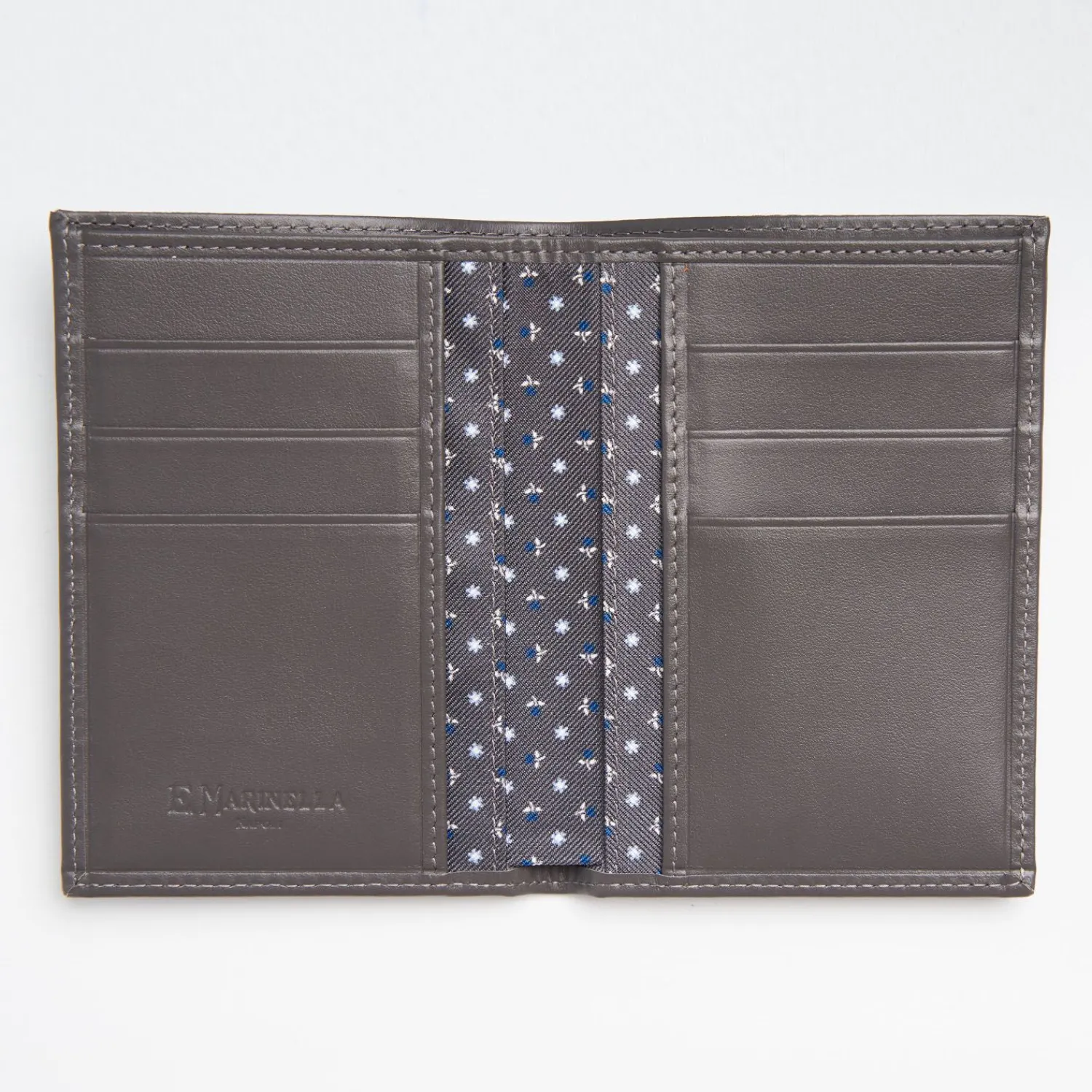 Dark Grey Vertical Wallet In Silk And Leather>E.Marinella Flash Sale