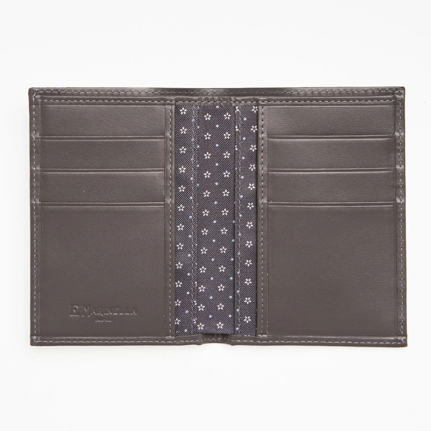 Dark Grey Vertical Wallet In Silk And Leather>E.Marinella Flash Sale