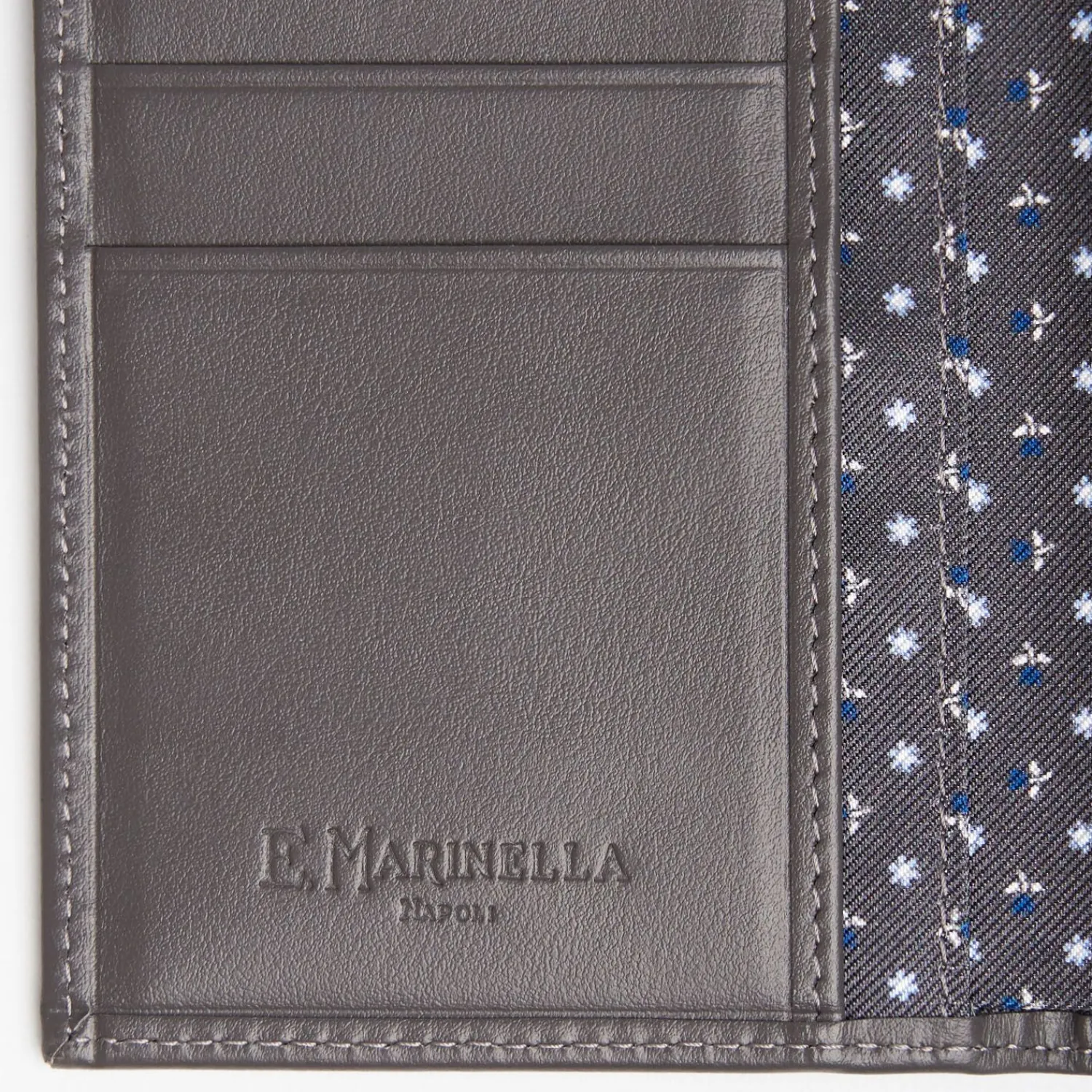 Dark Grey Vertical Wallet In Silk And Leather>E.Marinella Flash Sale