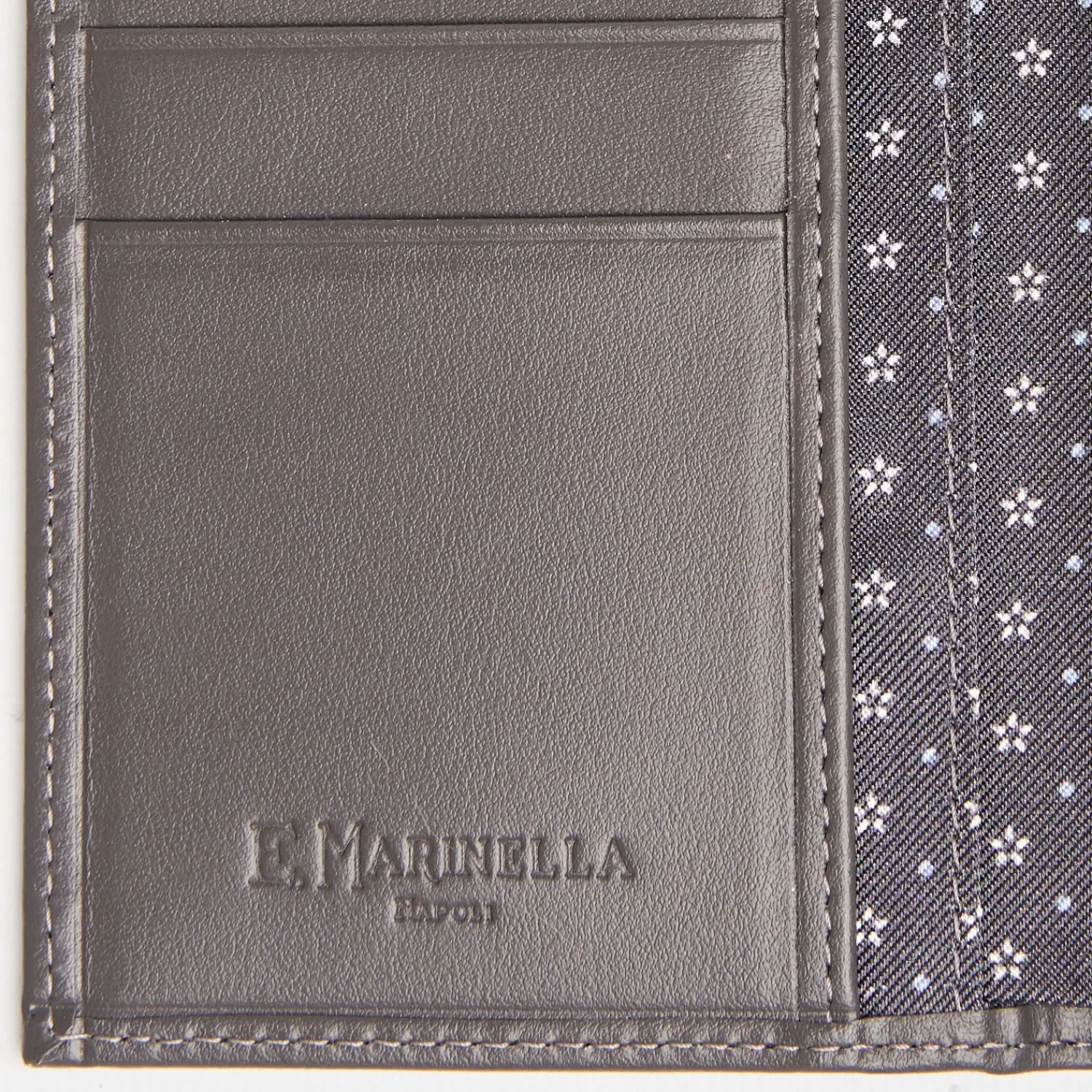 Dark Grey Vertical Wallet In Silk And Leather>E.Marinella Flash Sale