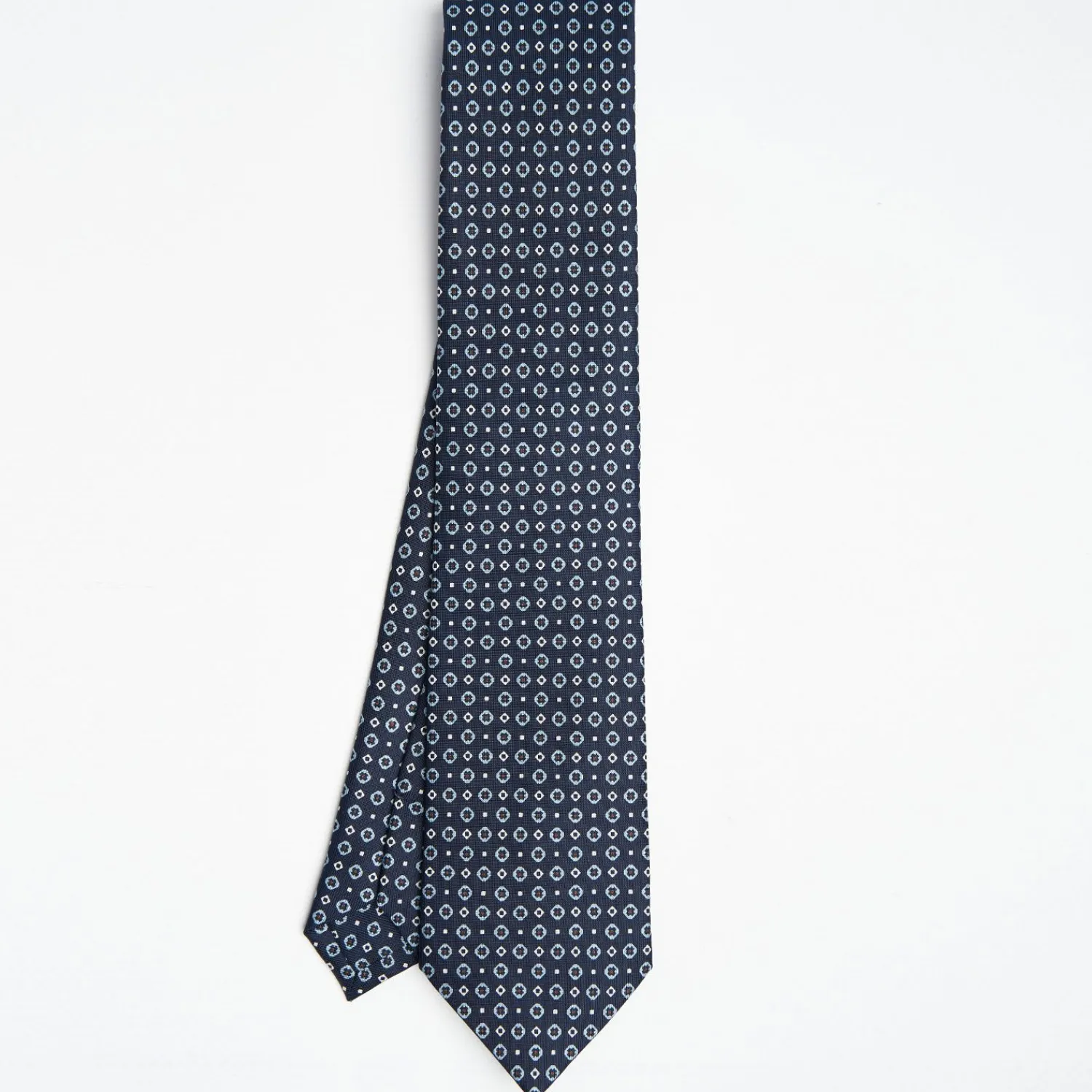 Drak Blue Sartorial Classic Silk Tie Small Flower Pattern>E.Marinella Sale