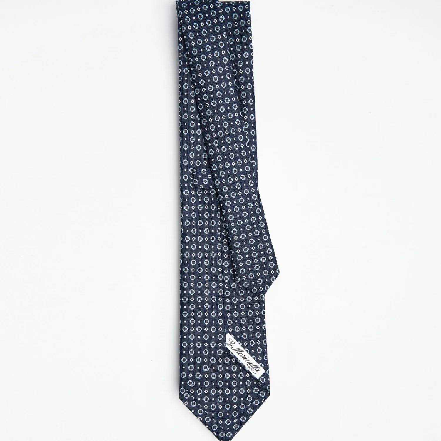 Drak Blue Sartorial Classic Silk Tie Small Flower Pattern>E.Marinella Sale
