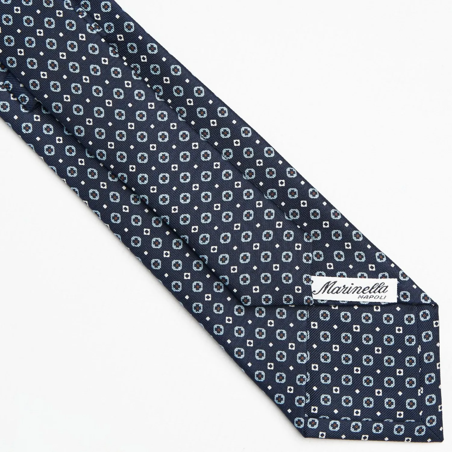 Drak Blue Sartorial Classic Silk Tie Small Flower Pattern>E.Marinella Sale
