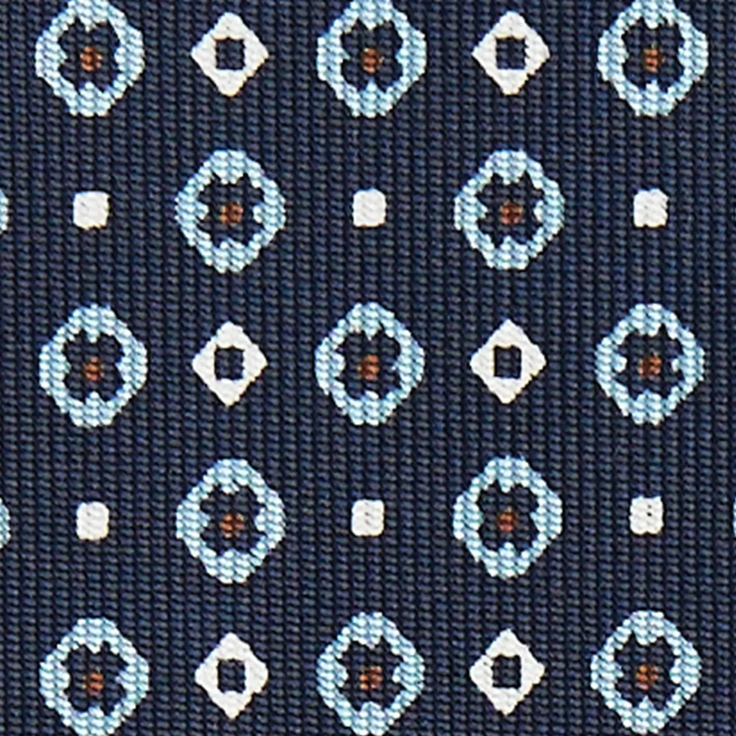 Drak Blue Sartorial Classic Silk Tie Small Flower Pattern>E.Marinella Sale