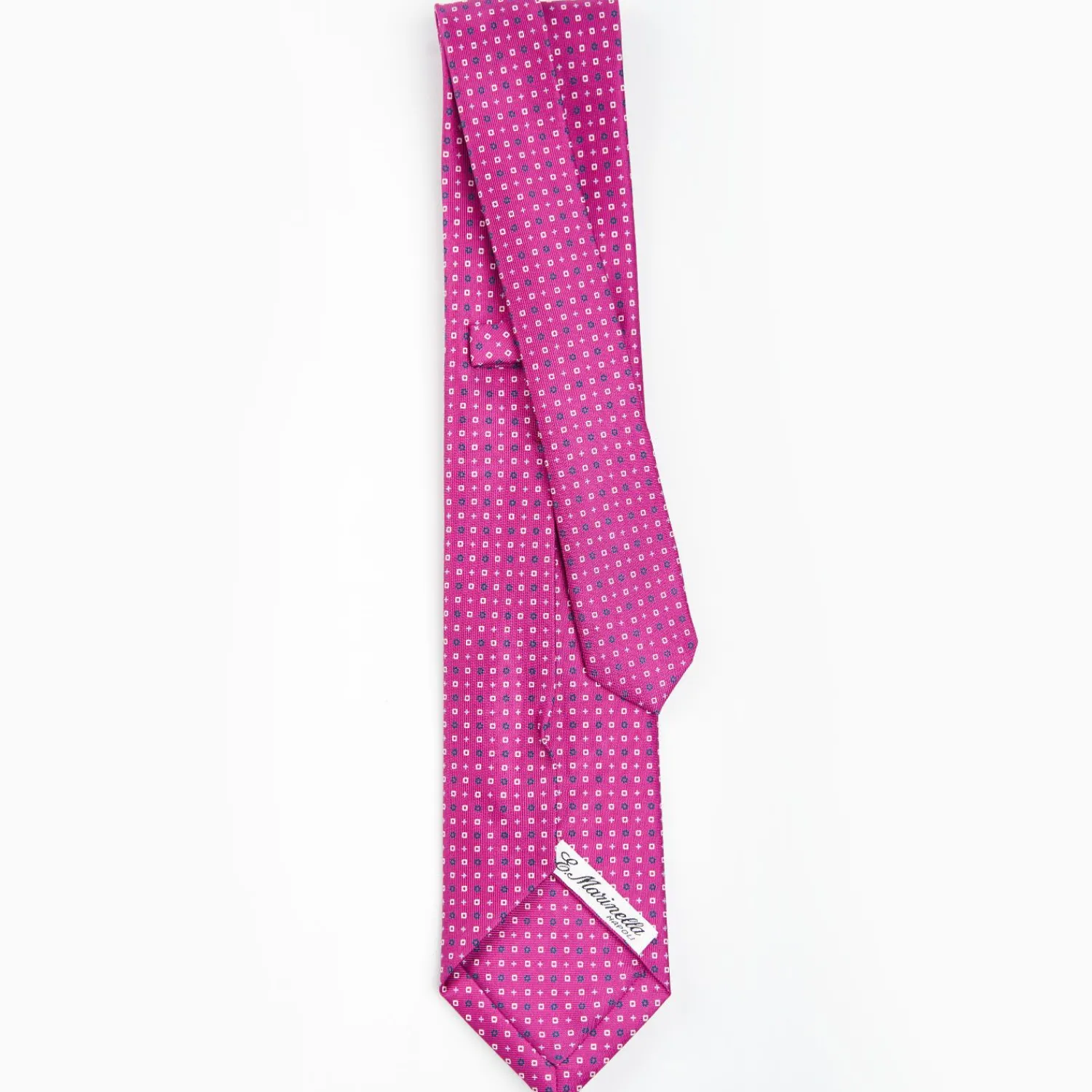 Fuchsia 5 Fold Sartorial Silk Tie - Small Flower Pattern>E.Marinella Best