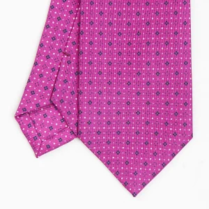 Fuchsia Sartorial Classic Silk Tie - Small Flower Pattern>E.Marinella Shop
